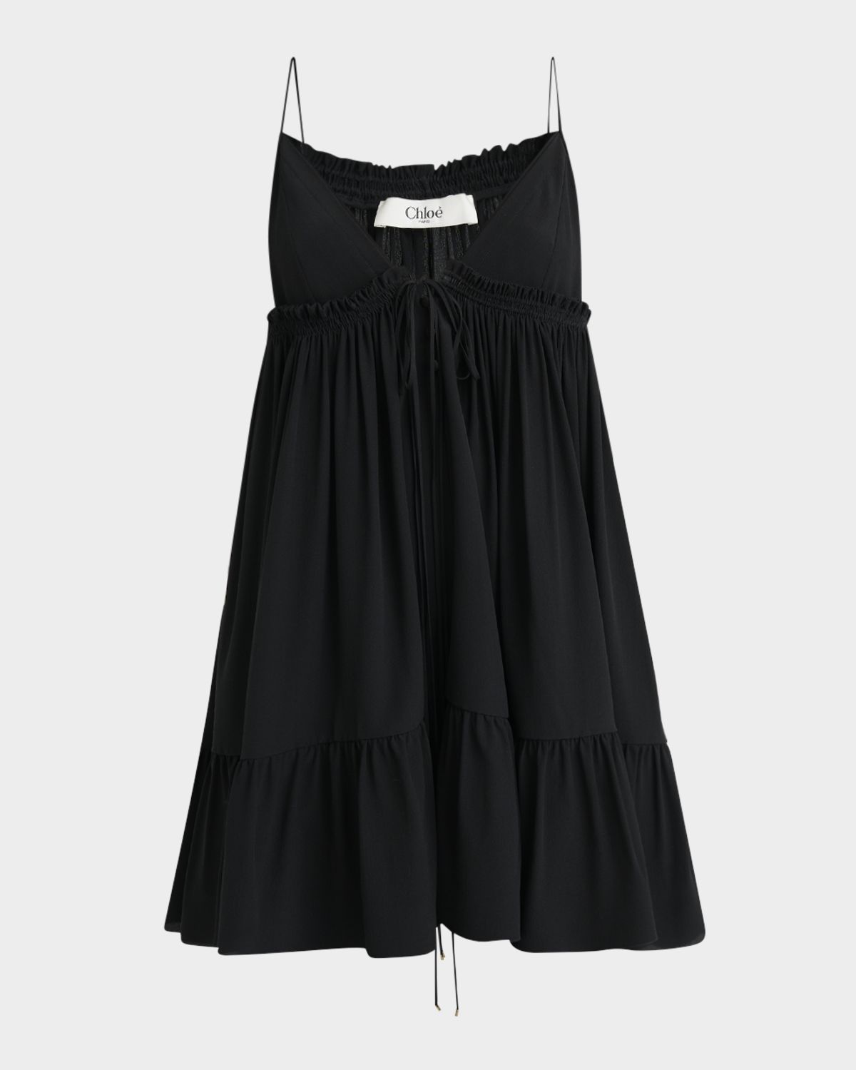 Chloe V-Neck Ruffle Mini Babydoll Dress