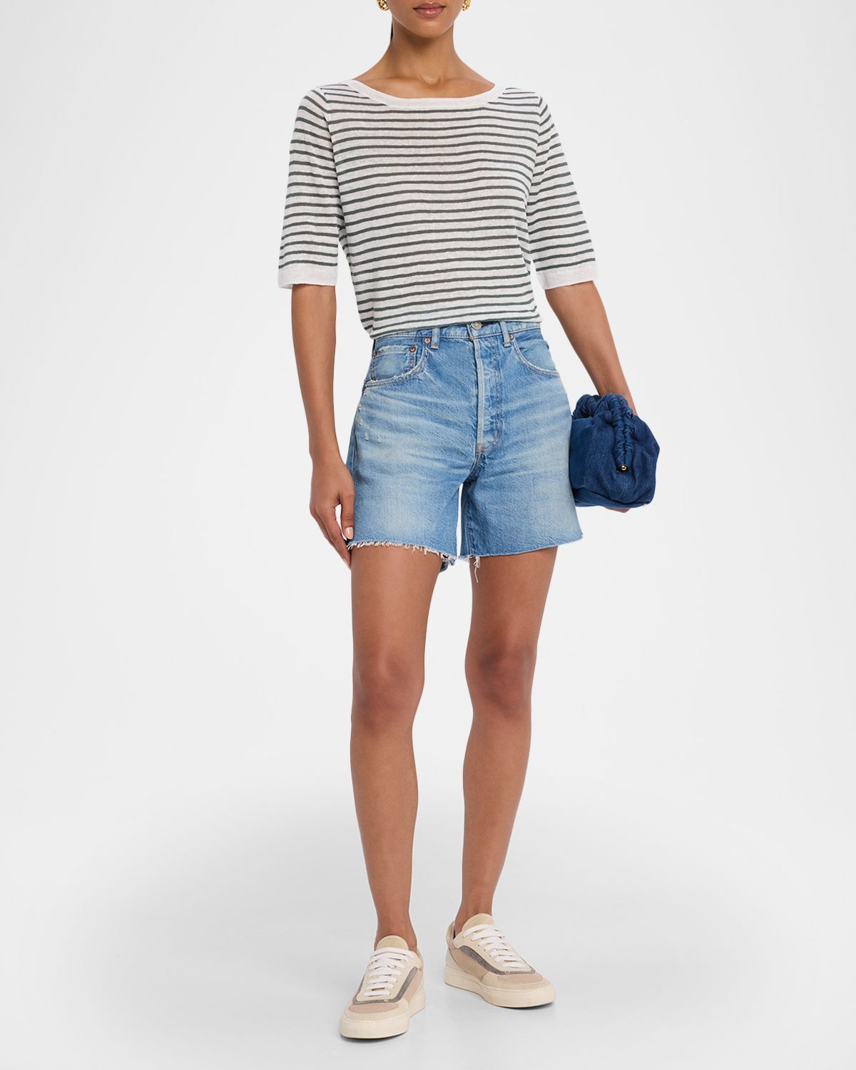 MOUSSY VINTAGE Harbeson High-Rise Denim Shorts