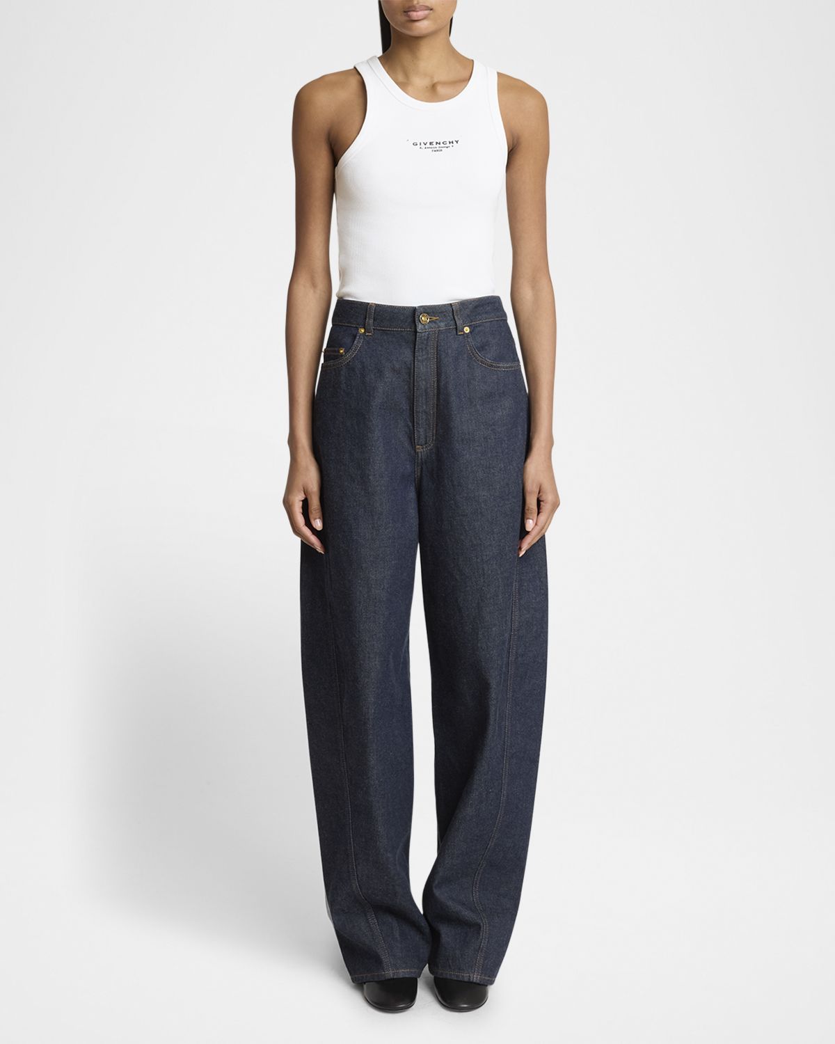 Givenchy Mid-Rise Barrel-Leg Denim Cocoon Trousers