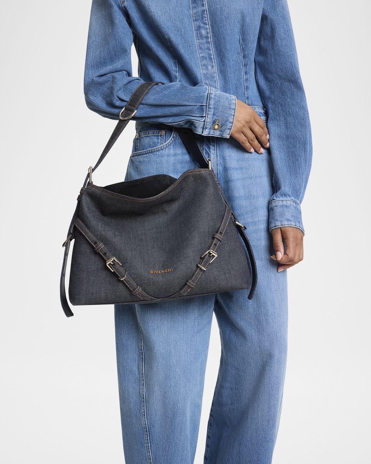 Givenchy Voyou Medium Shoulder Bag in Denim