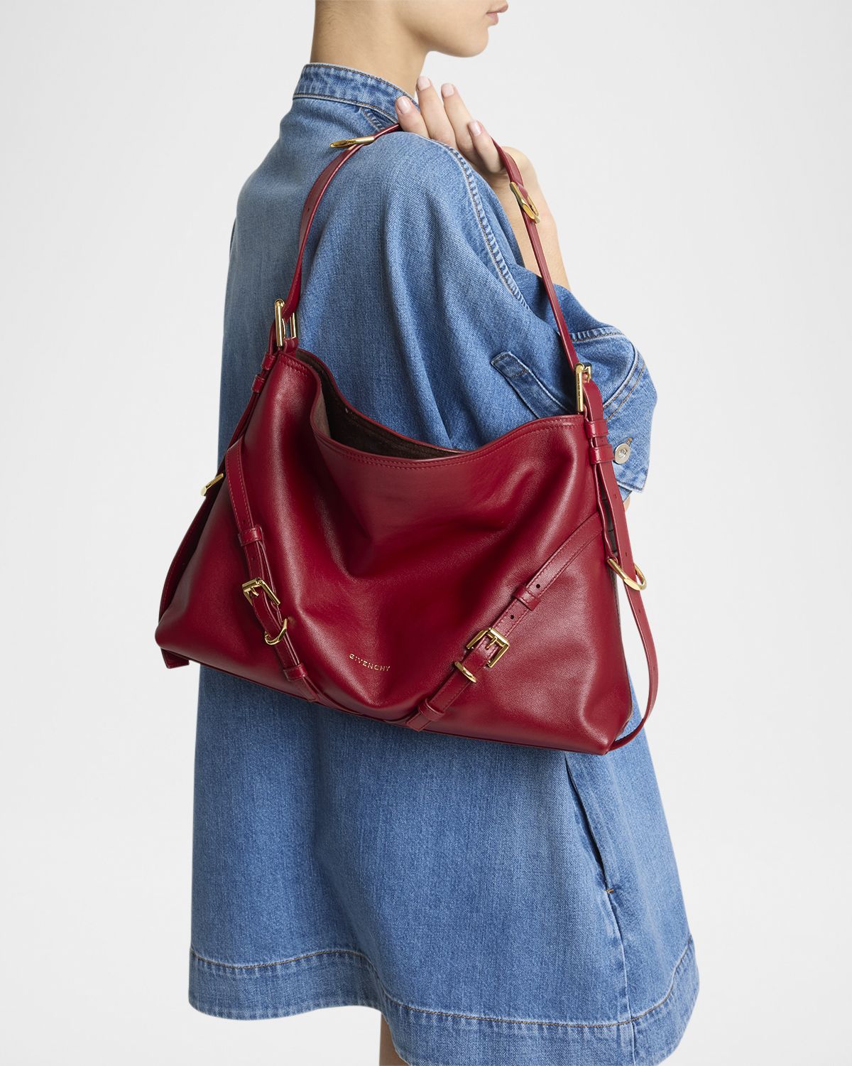 Givenchy Voyou Medium Shoulder Bag in Shiny Leather