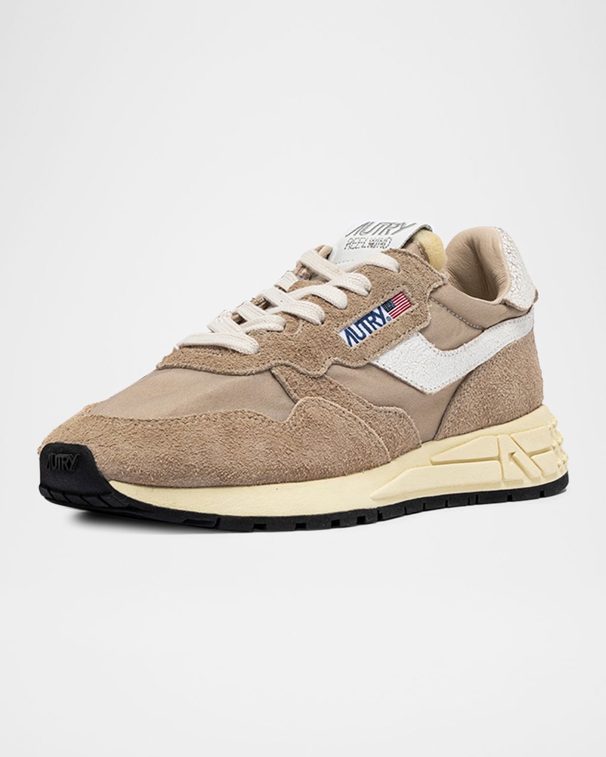 AUTRY Reelwind Mixed Leather Retro Trainer Sneakers