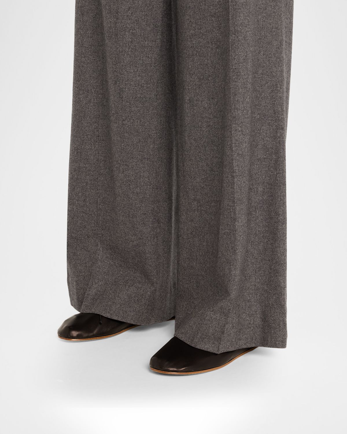 THE ROW Leather Bow Ballerina Flats