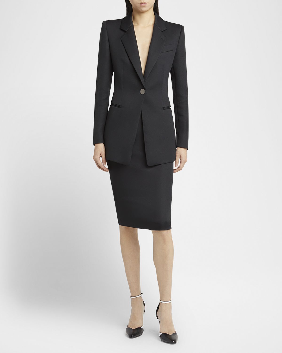 Giorgio Armani Techno Scuba One-Button Blazer