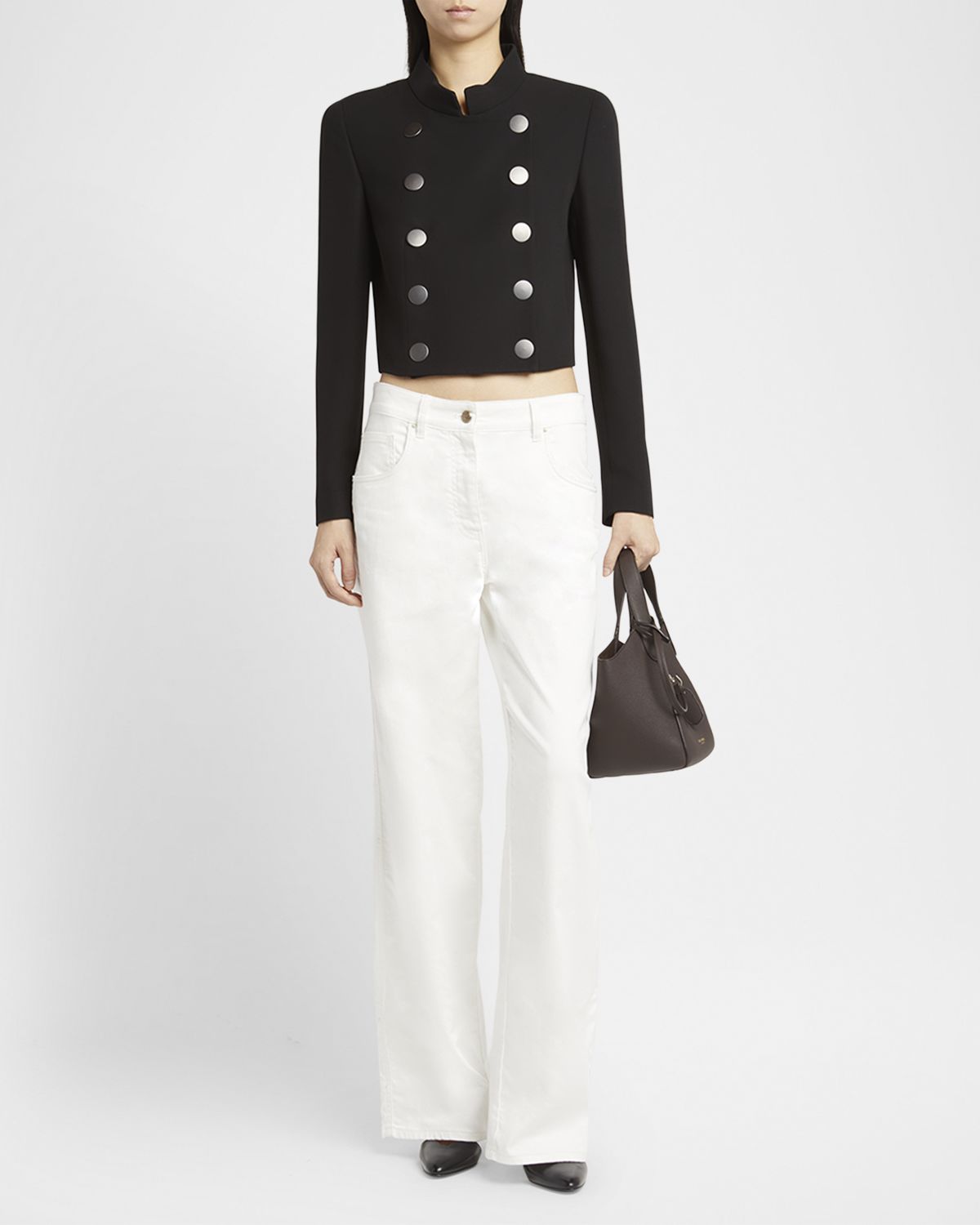 Giorgio Armani Wide Leg Stretch-Cotton Jeans