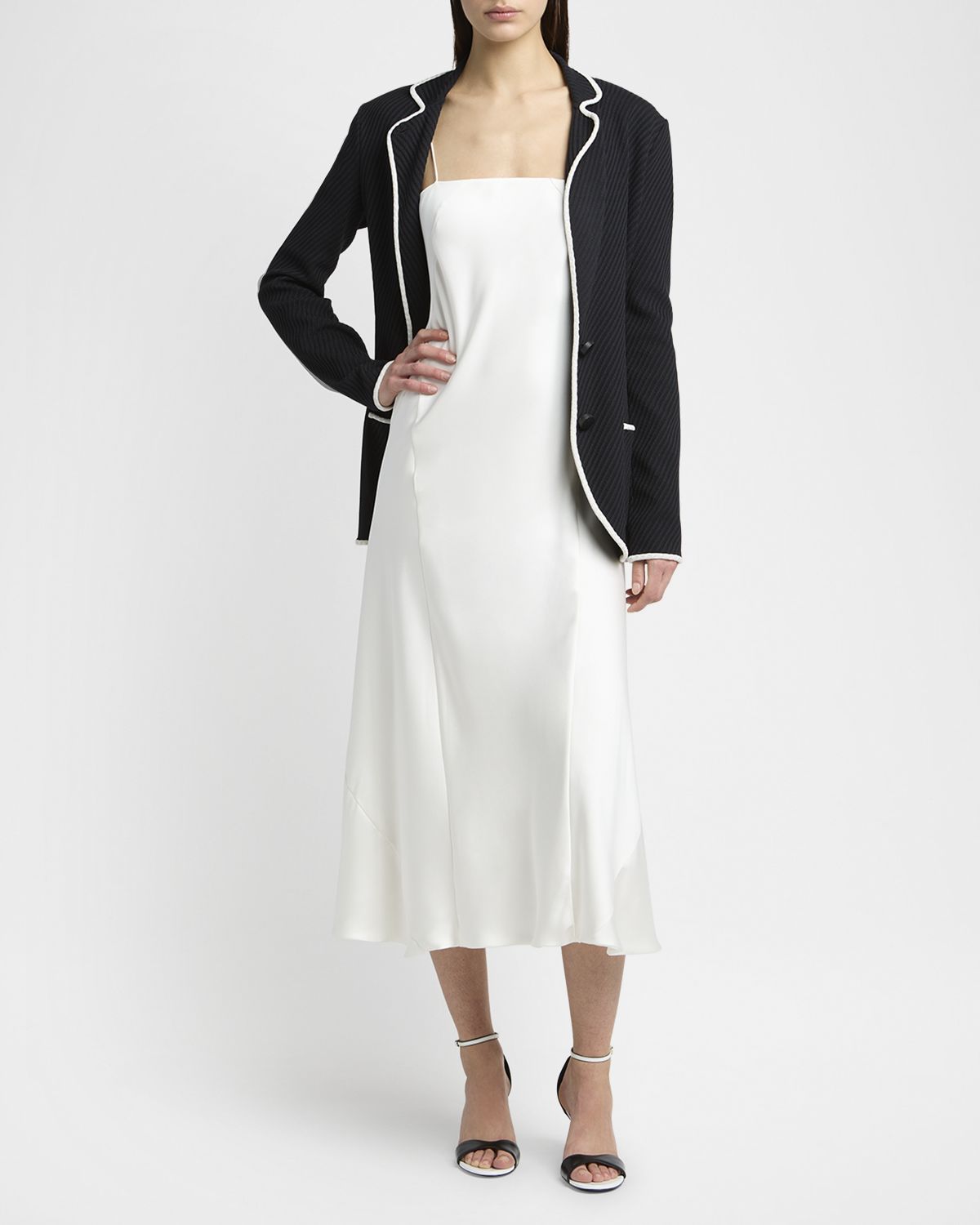 Giorgio Armani Silk Pointelle Knit Single-Breasted Jacket