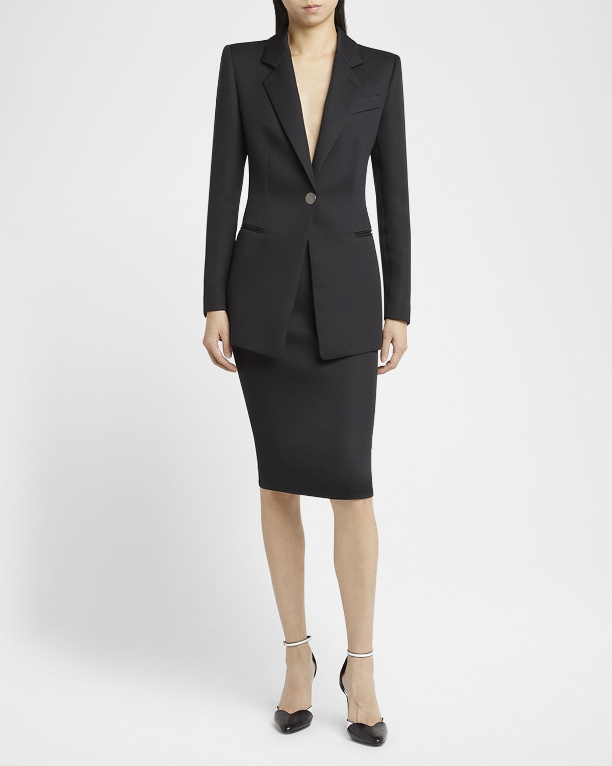 Giorgio Armani Techno Scuba Pencil Skirt