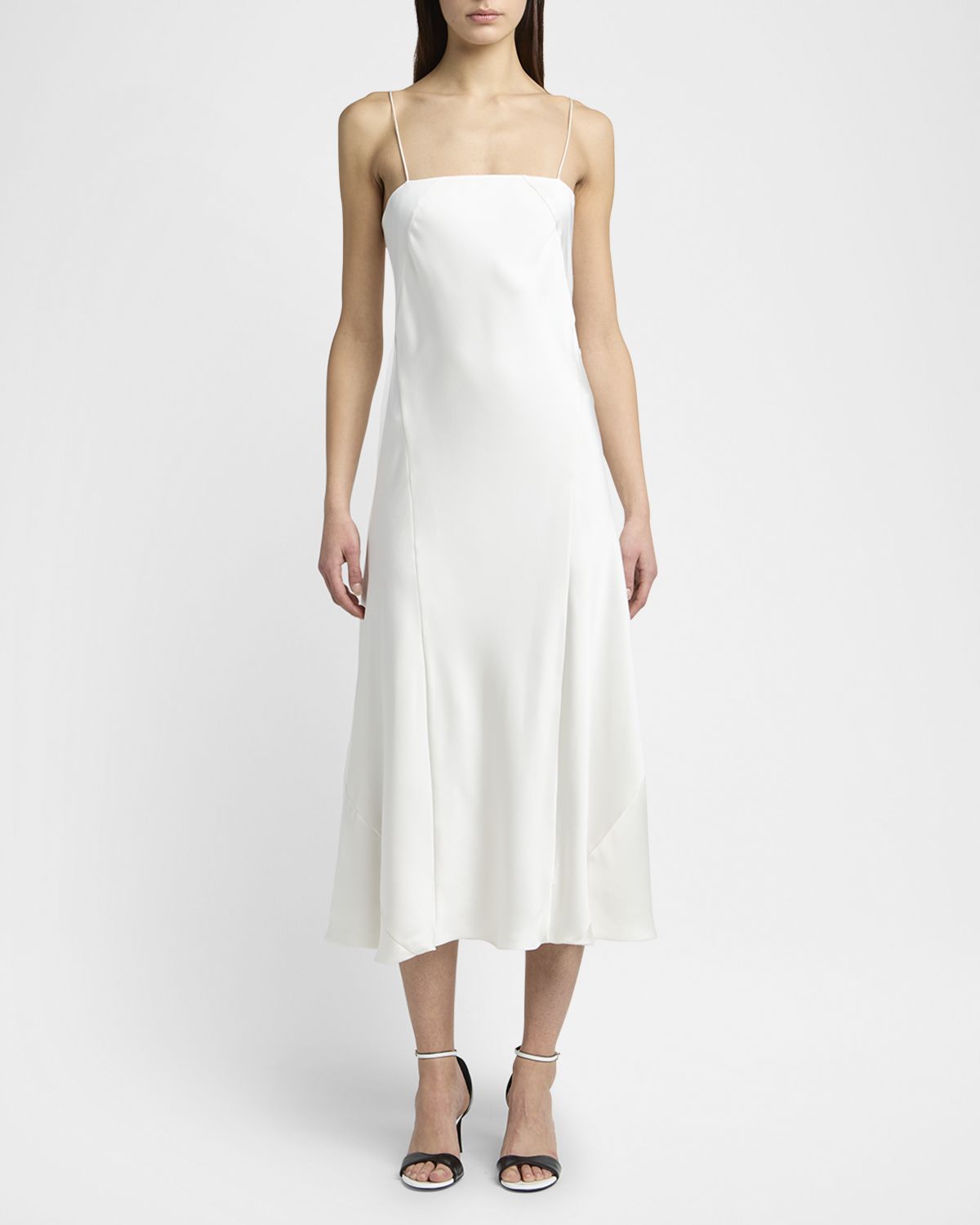 Giorgio Armani Double Silk Satin Spaghetti-Strap Maxi Dress