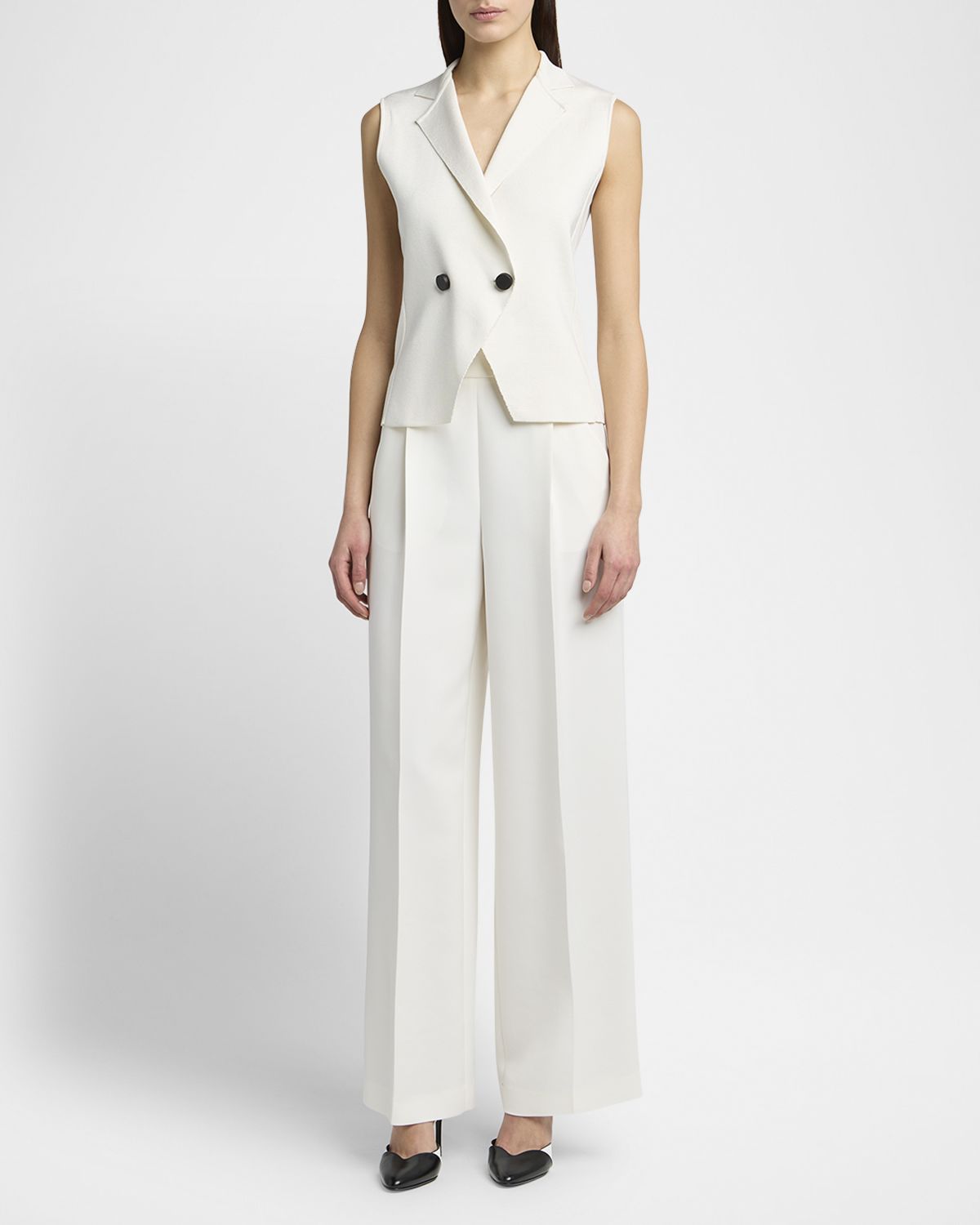 Giorgio Armani Silk Knit Single-Breasted Vest