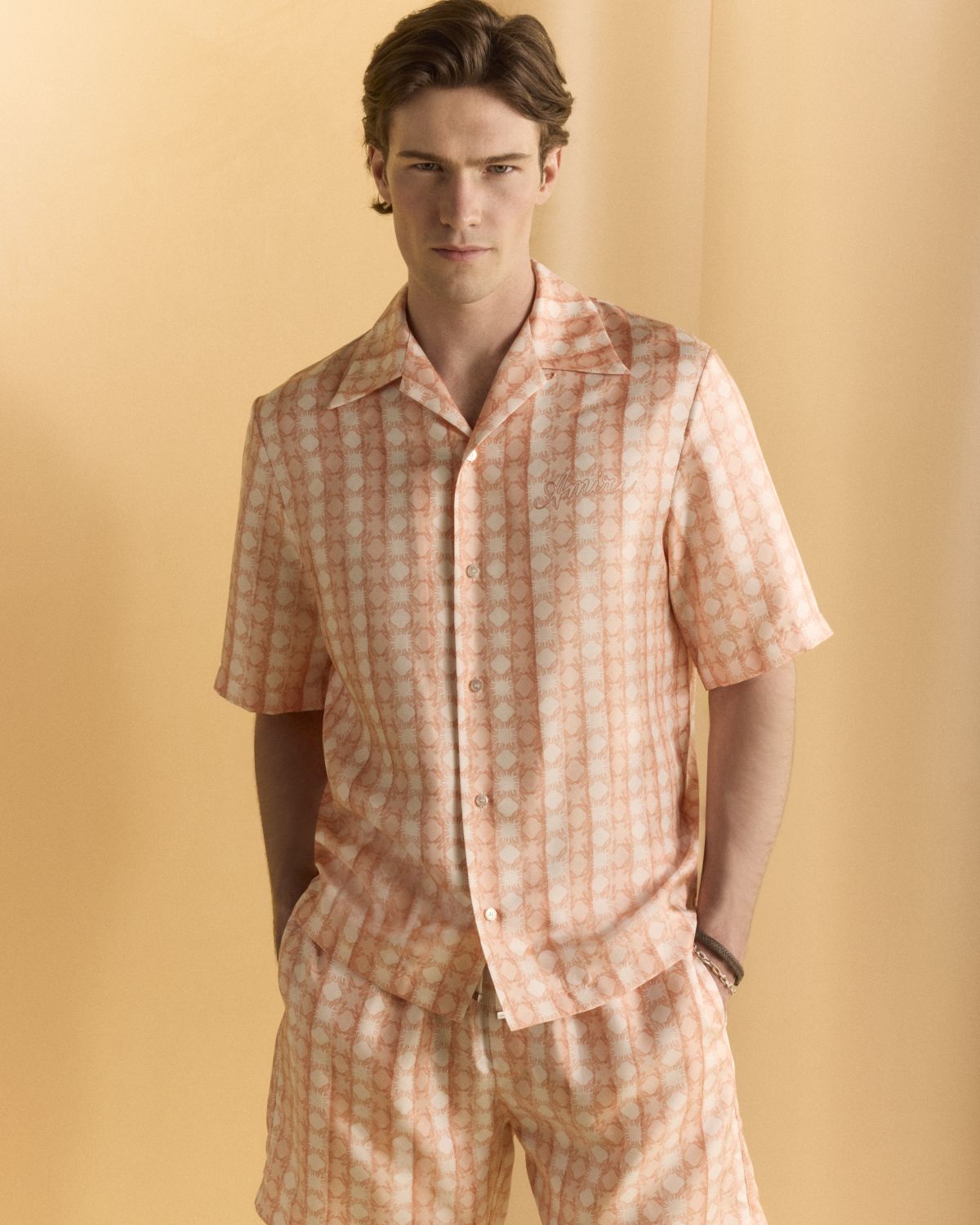 Amiri Men 's Silk MA Quad Bowling Shirt