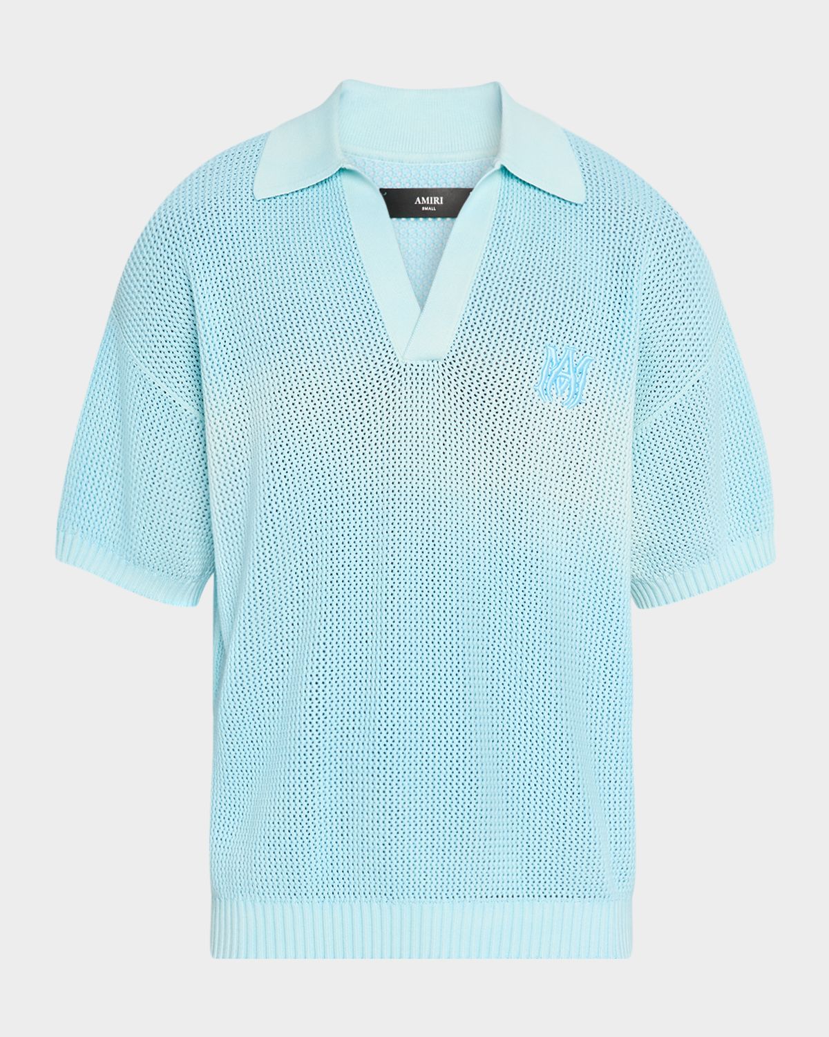 Amiri Men 's Cotton Knit Johnny Collar Polo Shirt