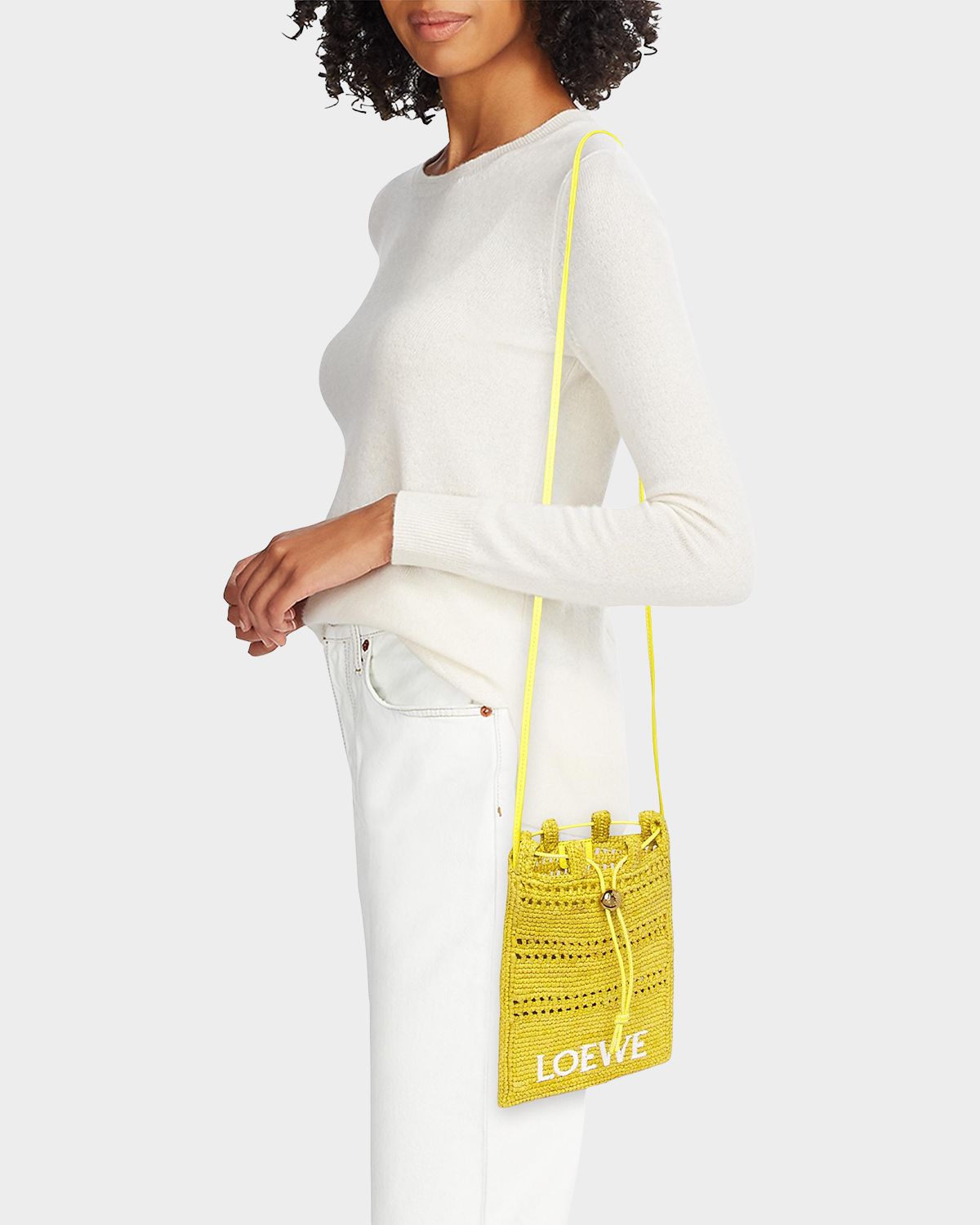 Loewe x Paula 's Ibiza Drawstring Pocket Crossbody Bag in Raffia | Thumbnail 7