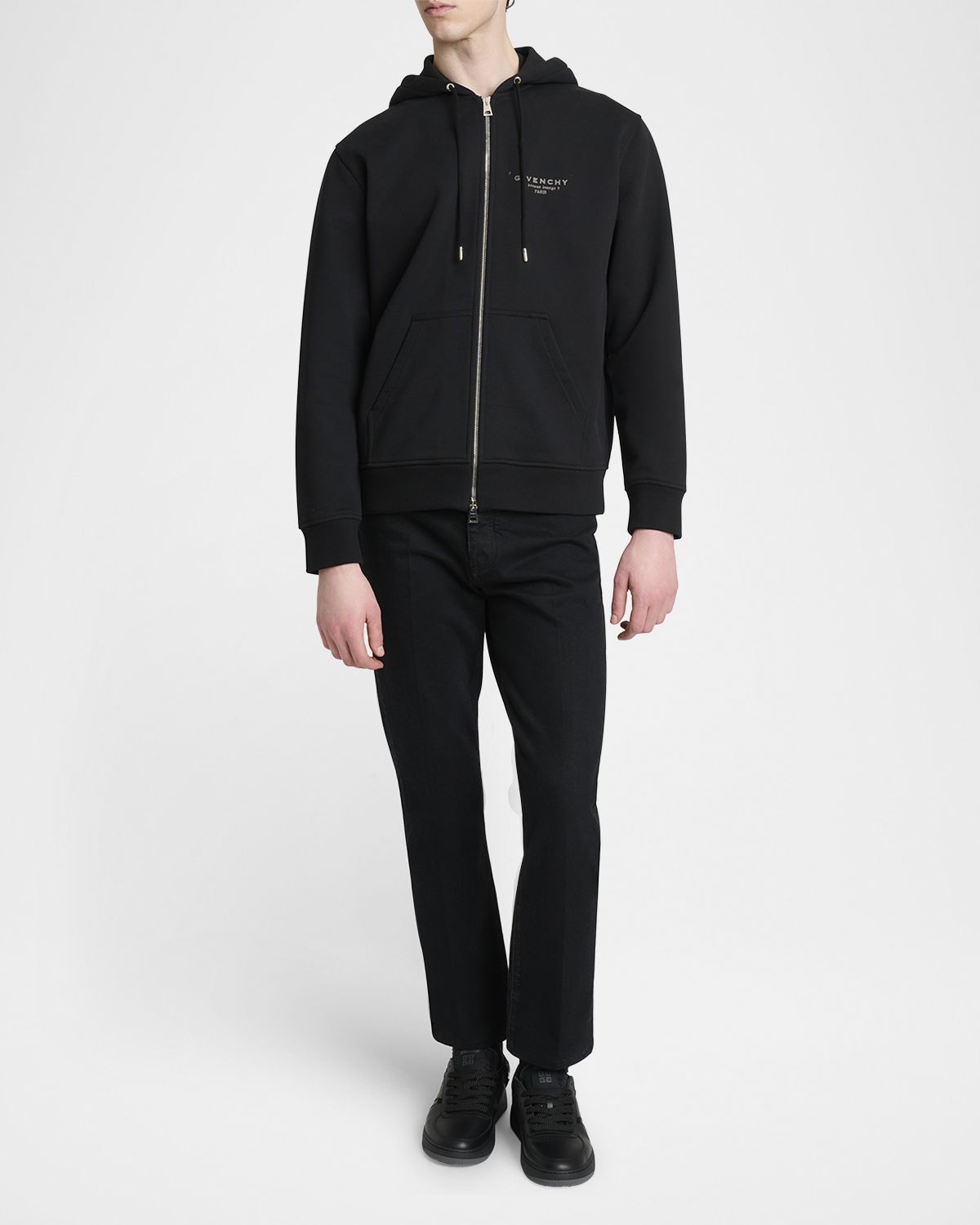 Givenchy Men 's  Stamp Zip Hoodie