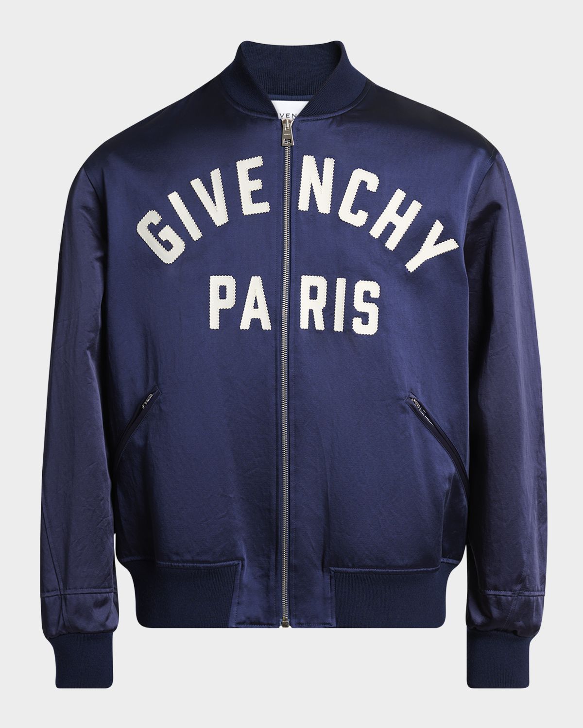 Givenchy Men 's Satin Logo Bomber Jacket | Thumbnail 6 Givenchy Men 's Satin Logo Bomber Jacket | Thumbnail 6
