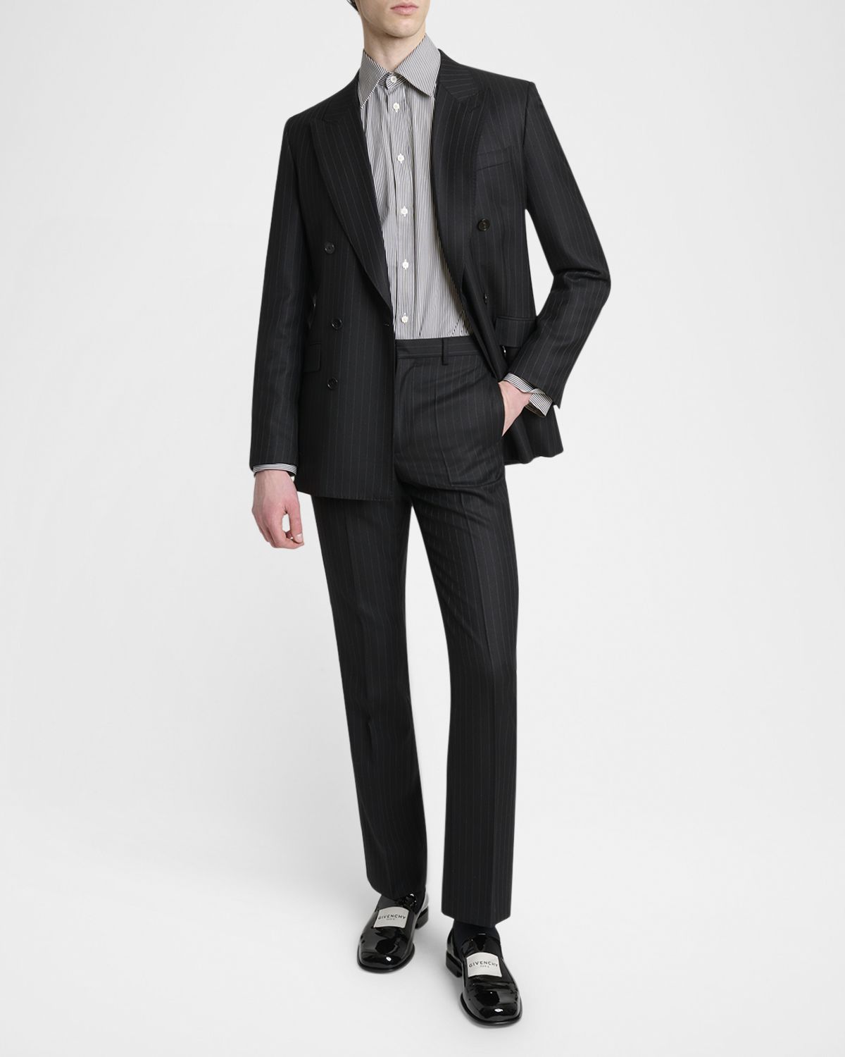 Givenchy Men 's Pinstripe Poplin Dress Shirt