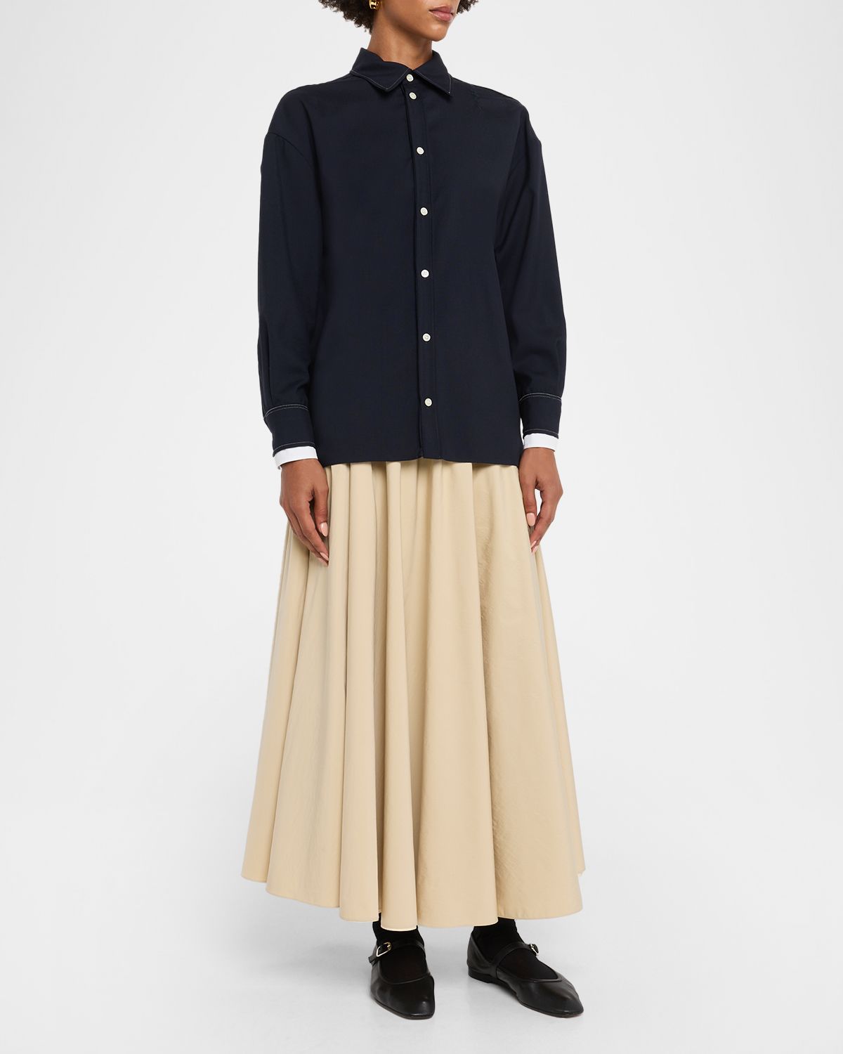 Marni Double Contrast Cuff Button-Front Shirt