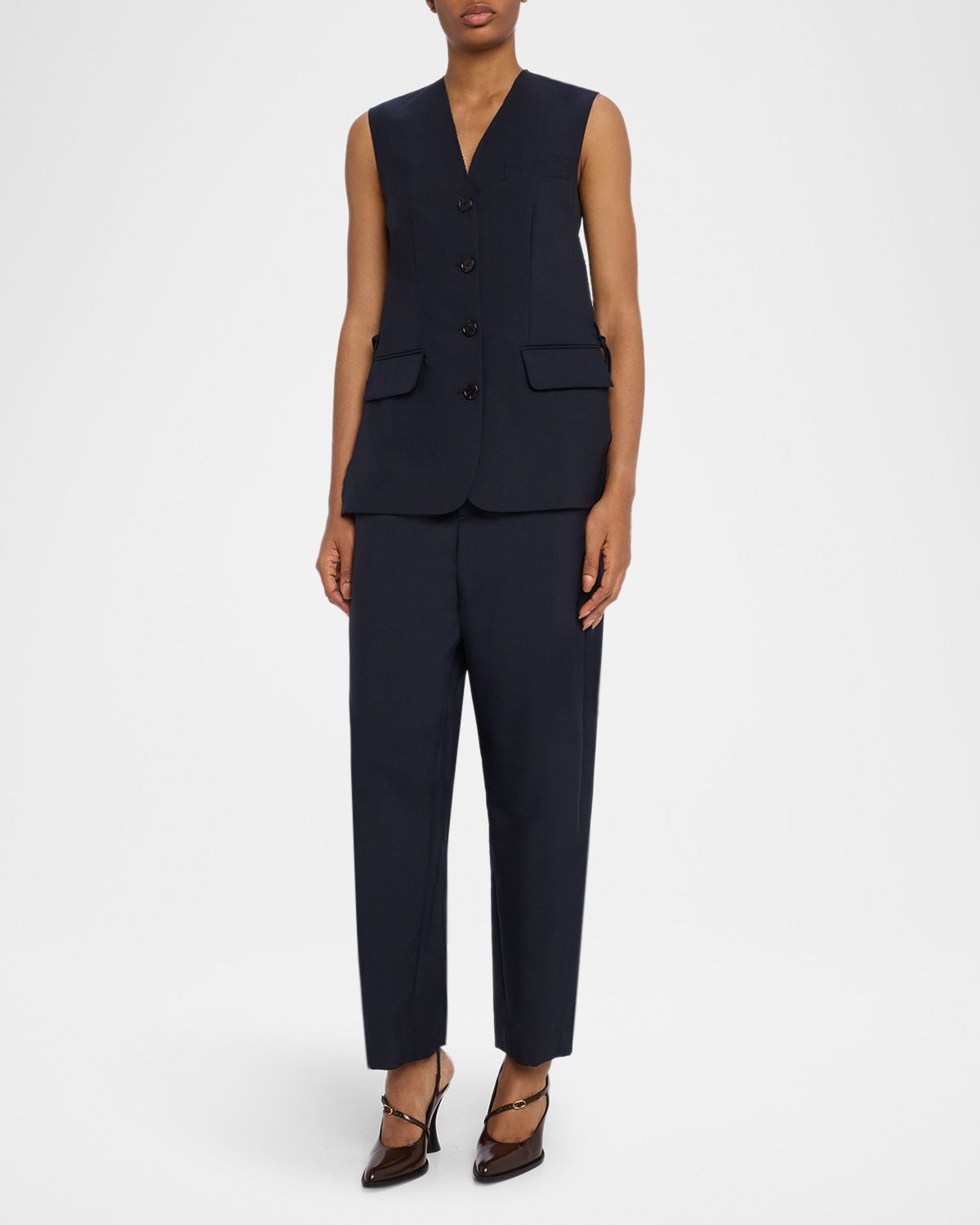 Marni Elastic Waistband Straight-Leg Trousers