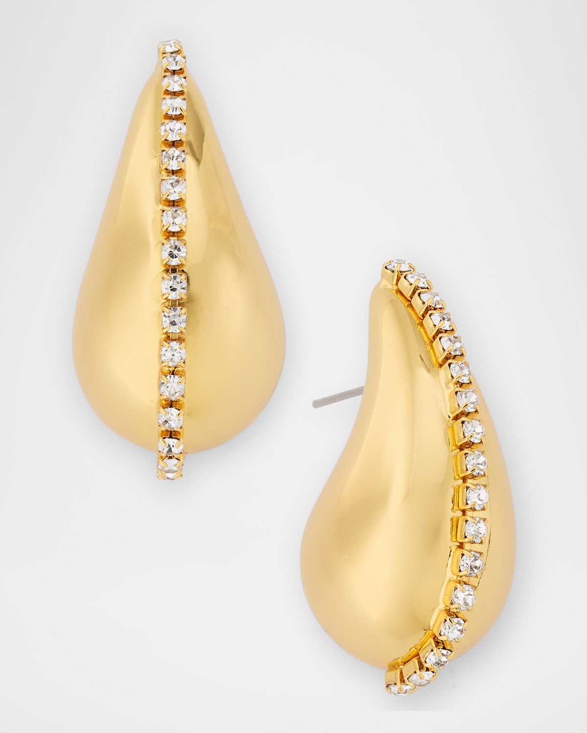 Kenneth Jay Lane Rhinestone Golden Teardrop Earrings