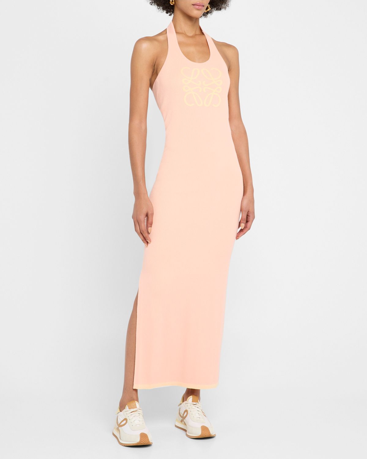 Loewe Anagram Rib Halter Maxi Dress