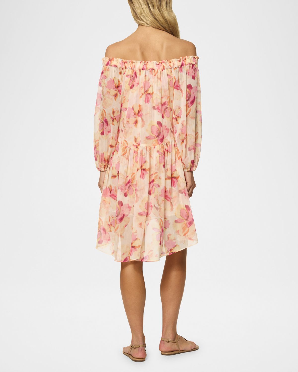 MISA Los Angeles Millie Watercolor Floral Chiffon Dress