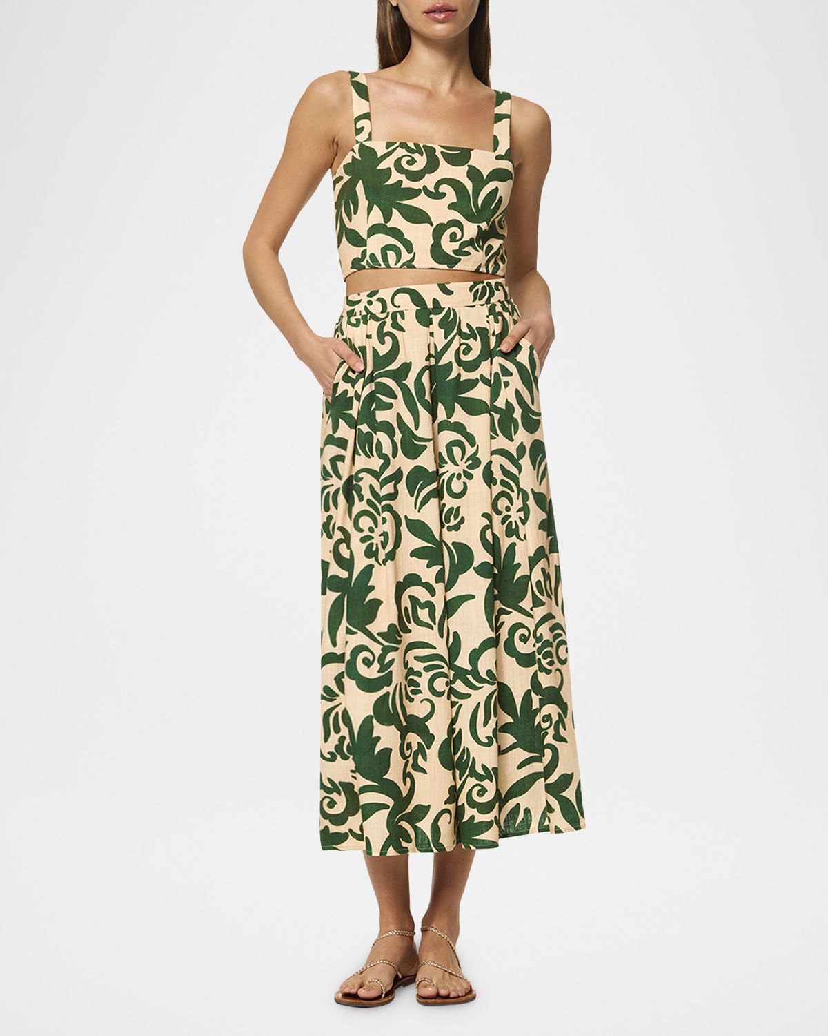 MISA Los Angeles Aggie Pleated Midi Skirt