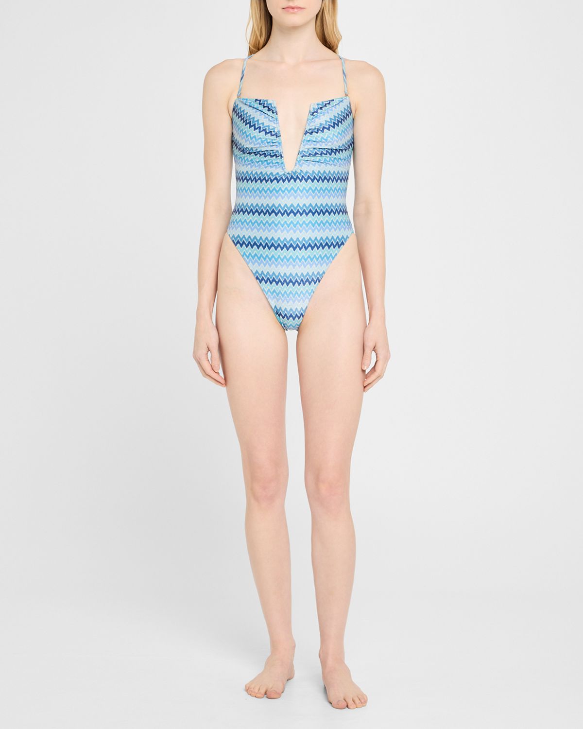 Ramy Brook Chevron Bianka One-Piece Swimsuit