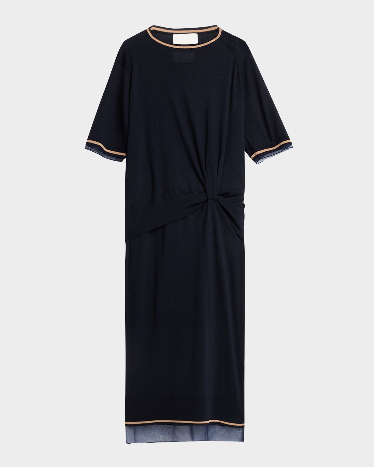 3.1 Phillip Lim Short-Sleeve Draped Wool Organza Dress