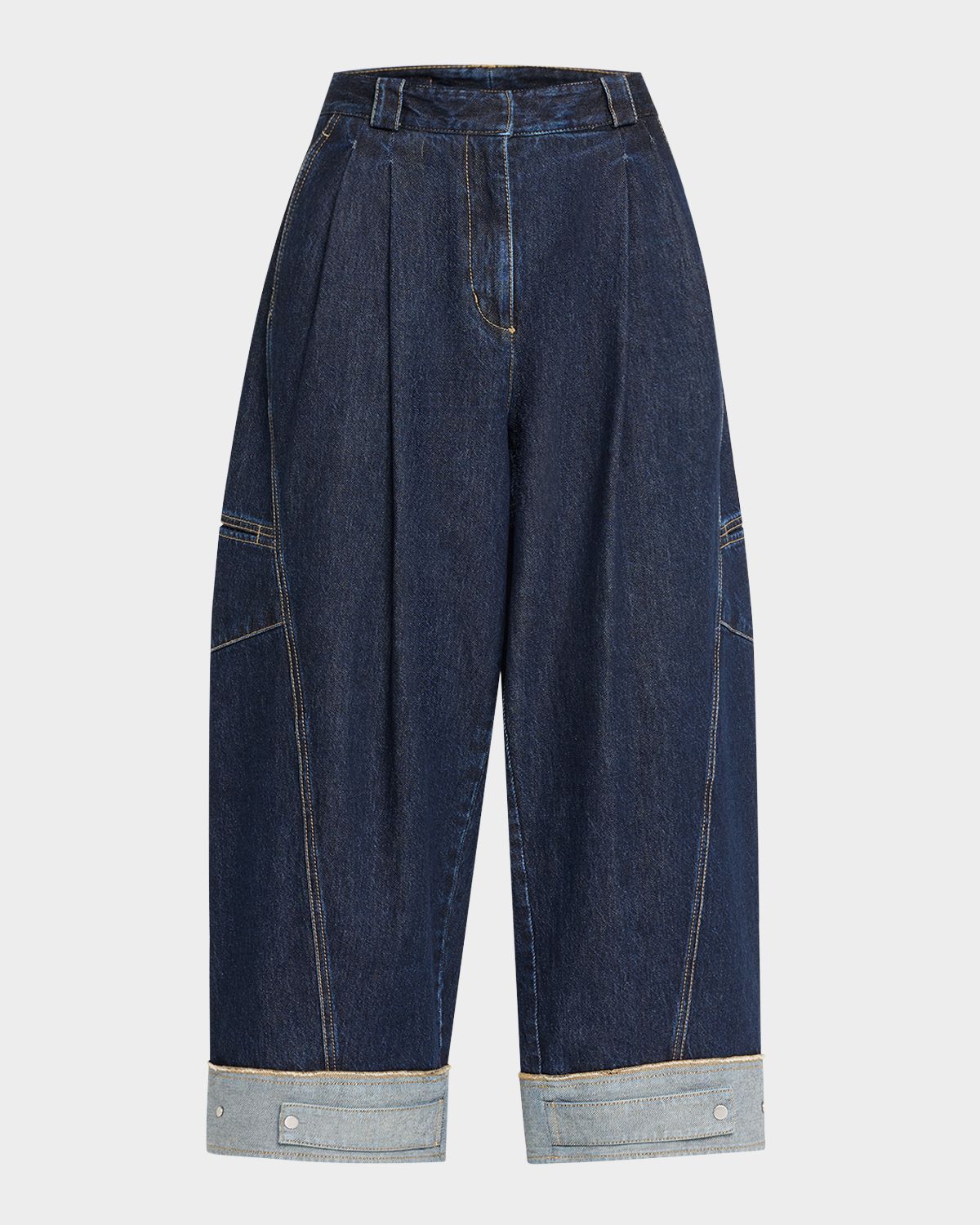 3.1 Phillip Lim Curved Wide-Leg Cropped Jeans