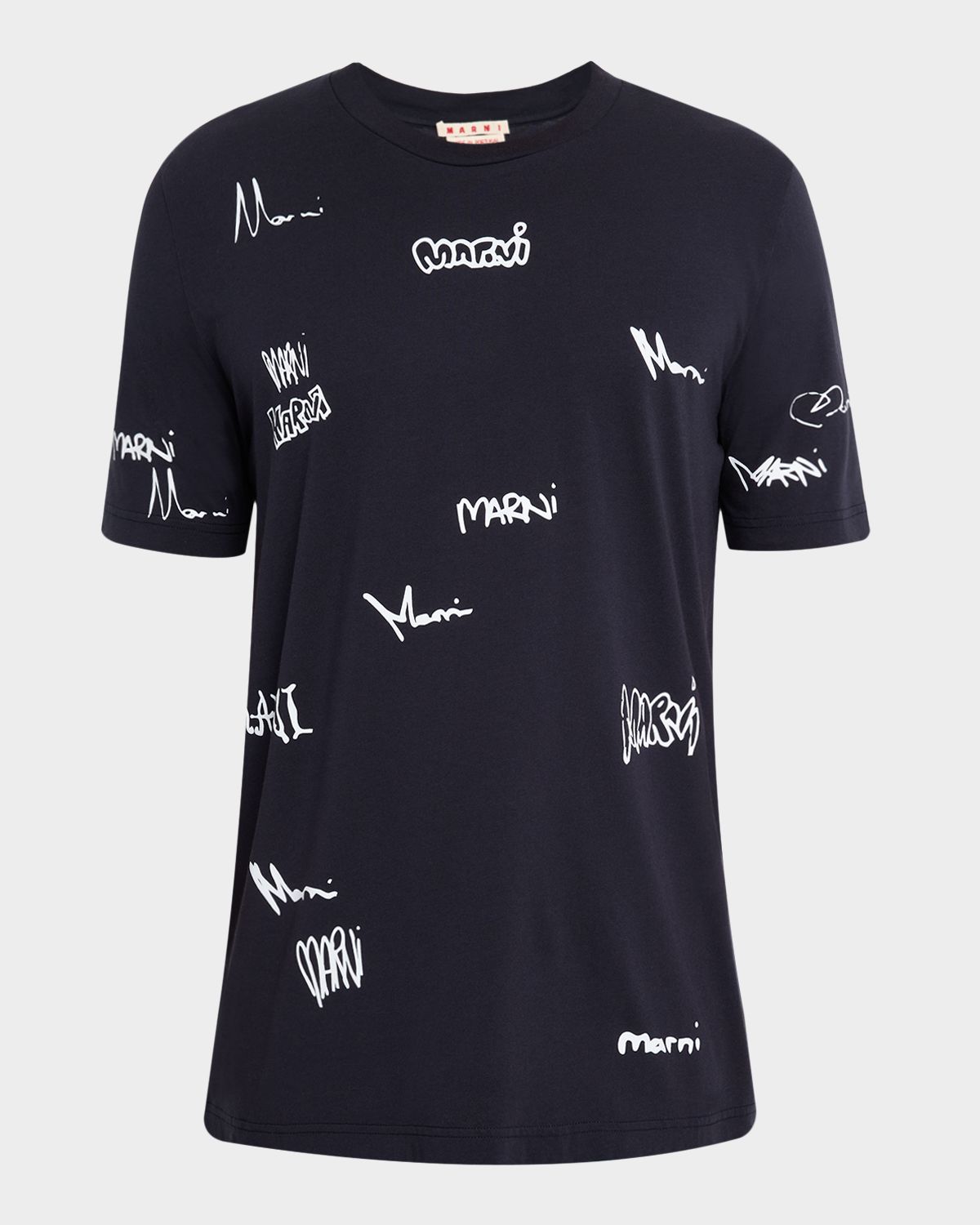 Marni Men 's Allover Multi-Logo Crewneck T-Shirt