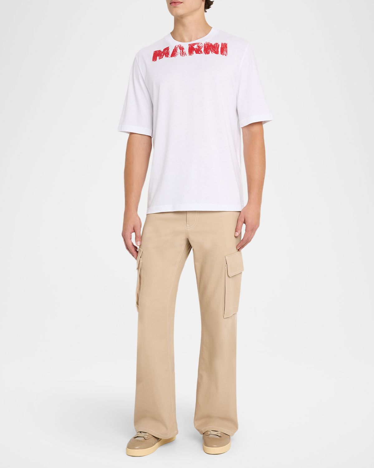 Marni Men 's Spray Paint Logo Graphic T-Shirt