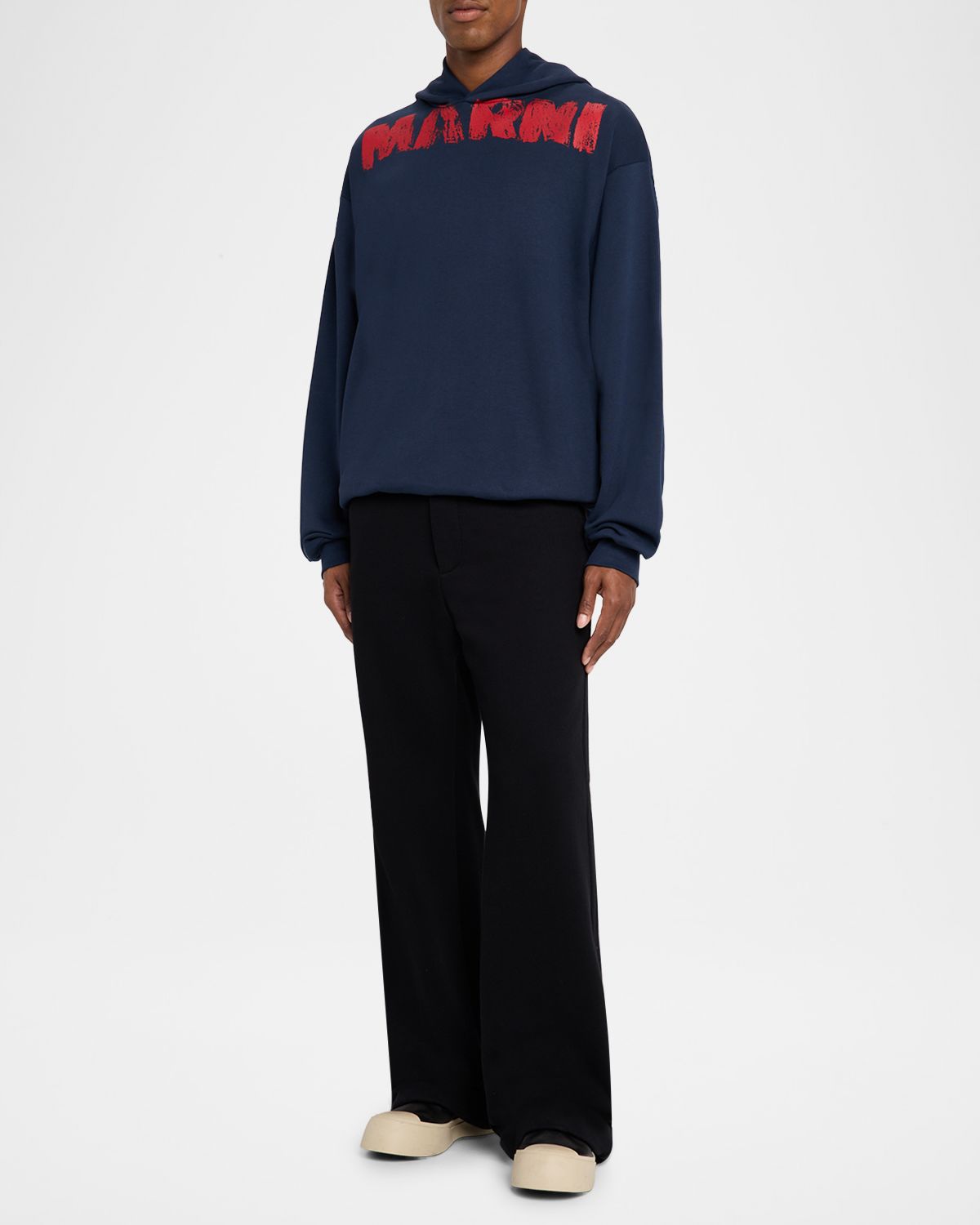 Marni Men 's Spray Paint Logo Oversized Hoodie