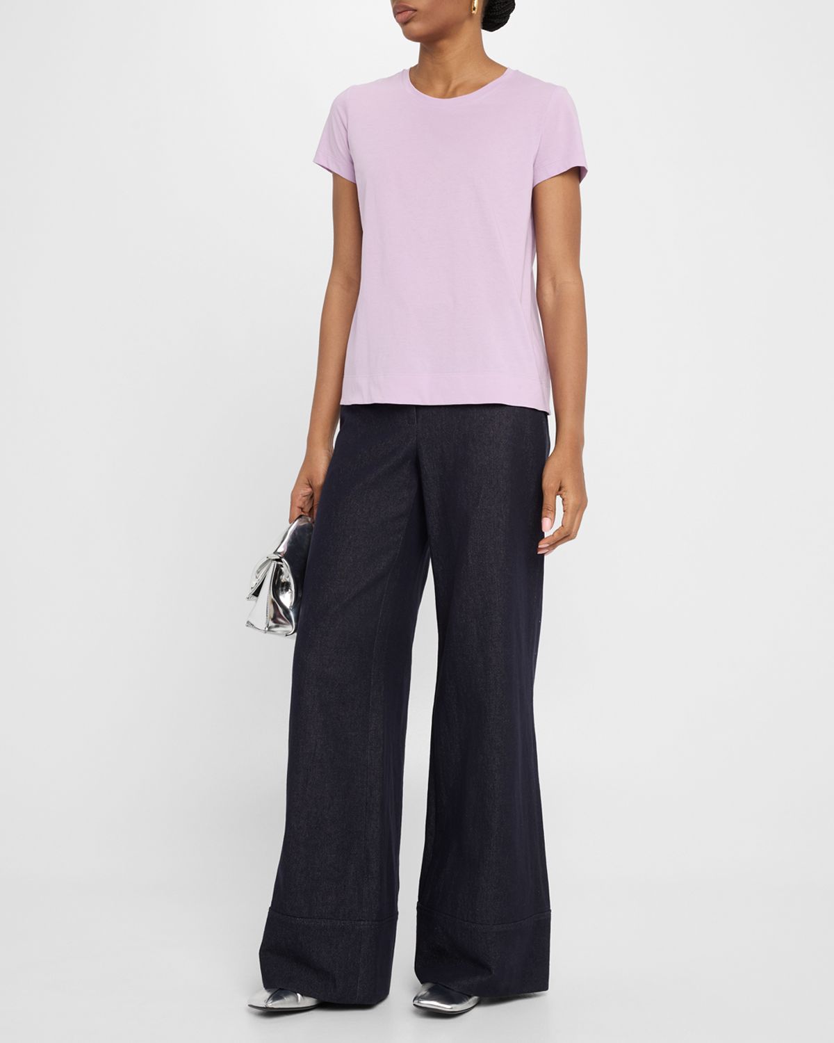 Lafayette 148 New York Charles Wide-Leg Twill Pants