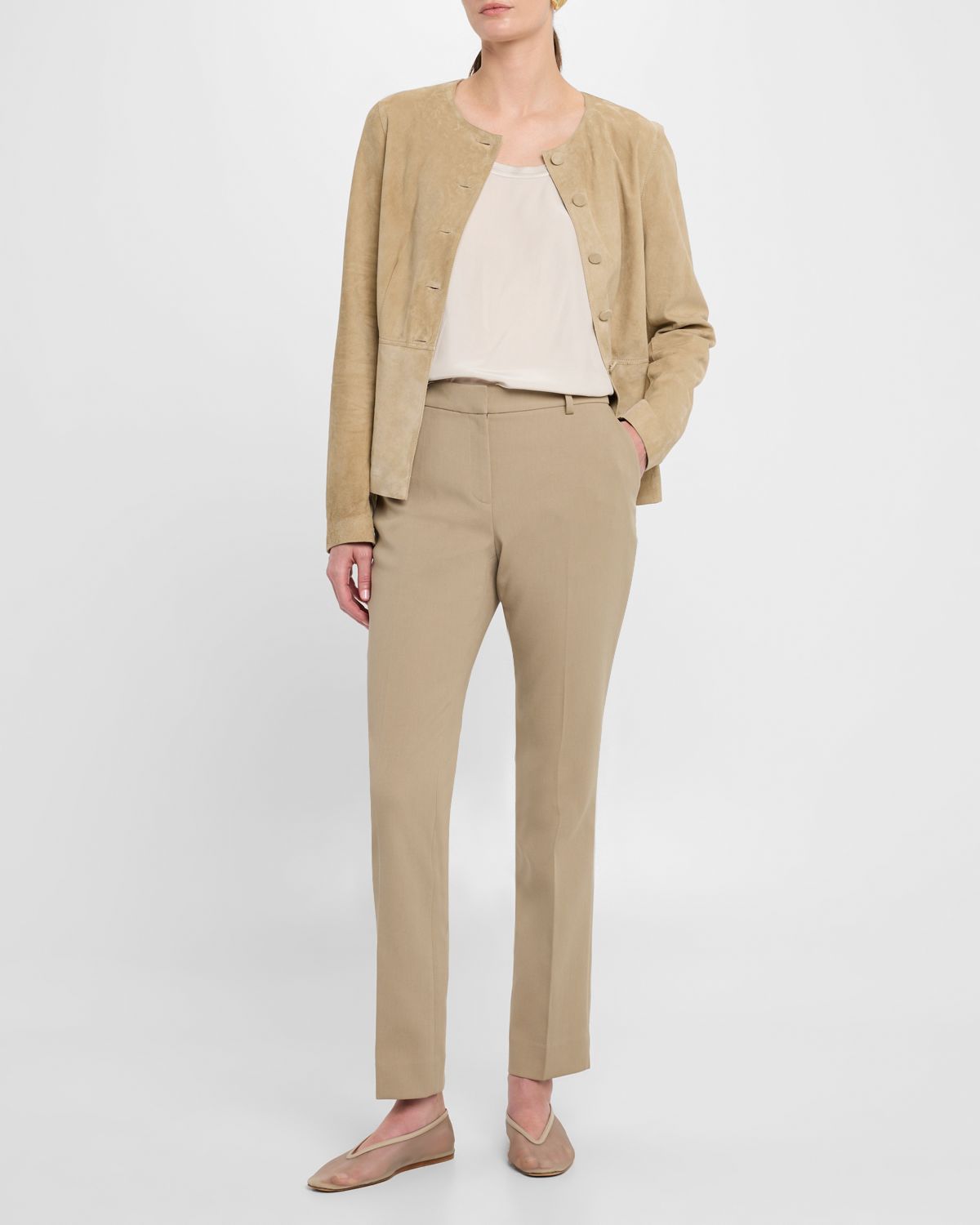 Lafayette 148 New York Manhattan Cotton Twill Cigarette Pants