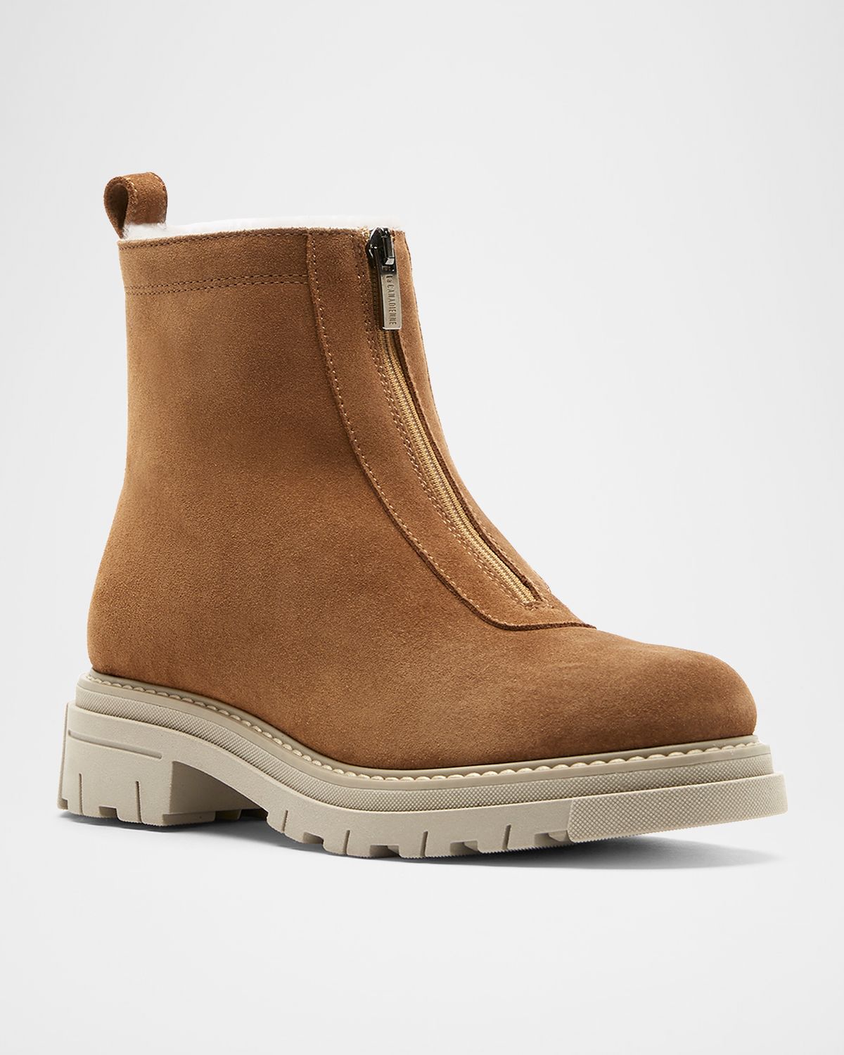 La Canadienne Delta Shearling-Lined Suede Booties