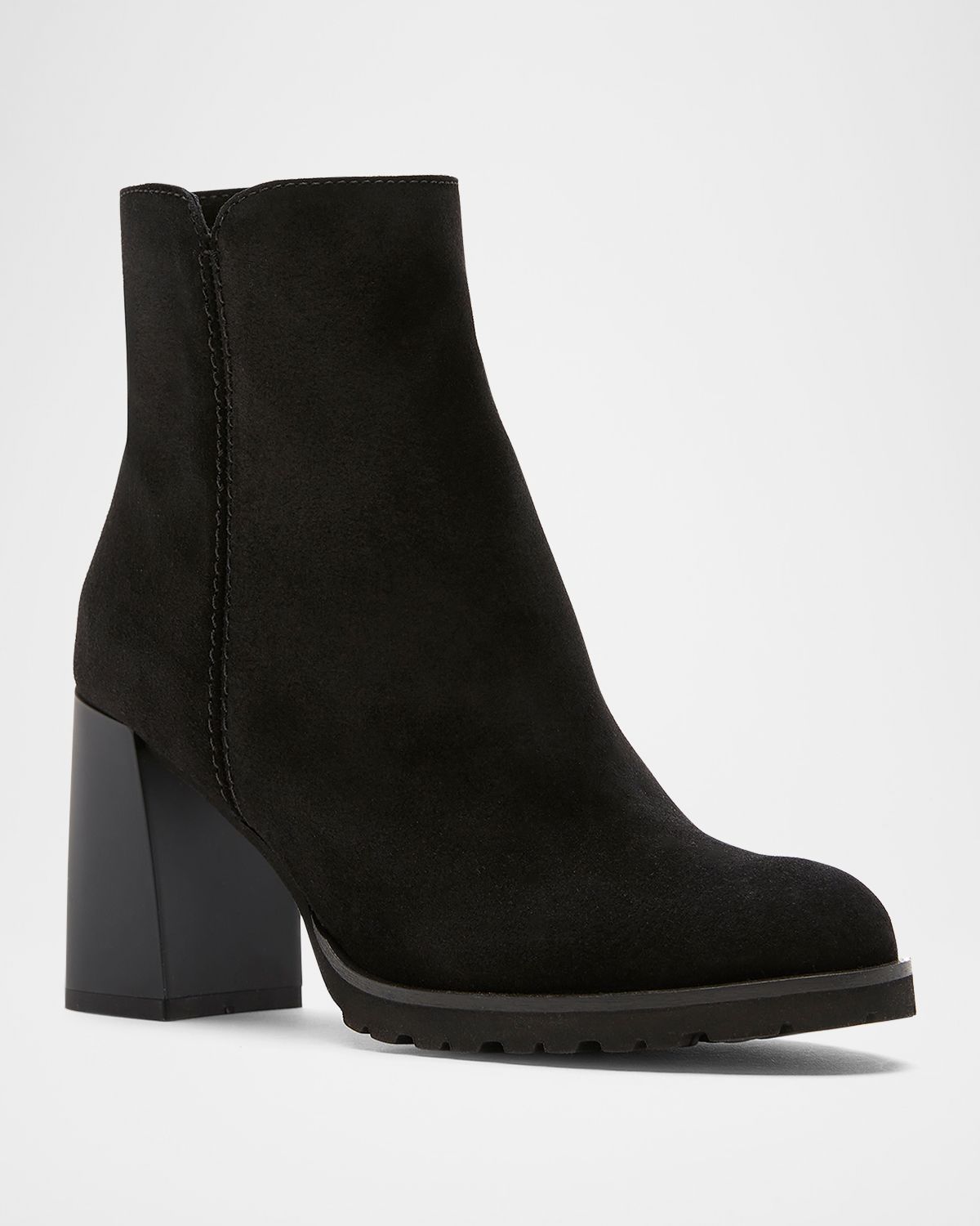 La Canadienne Maggie Suede Block Heel Ankle Booties