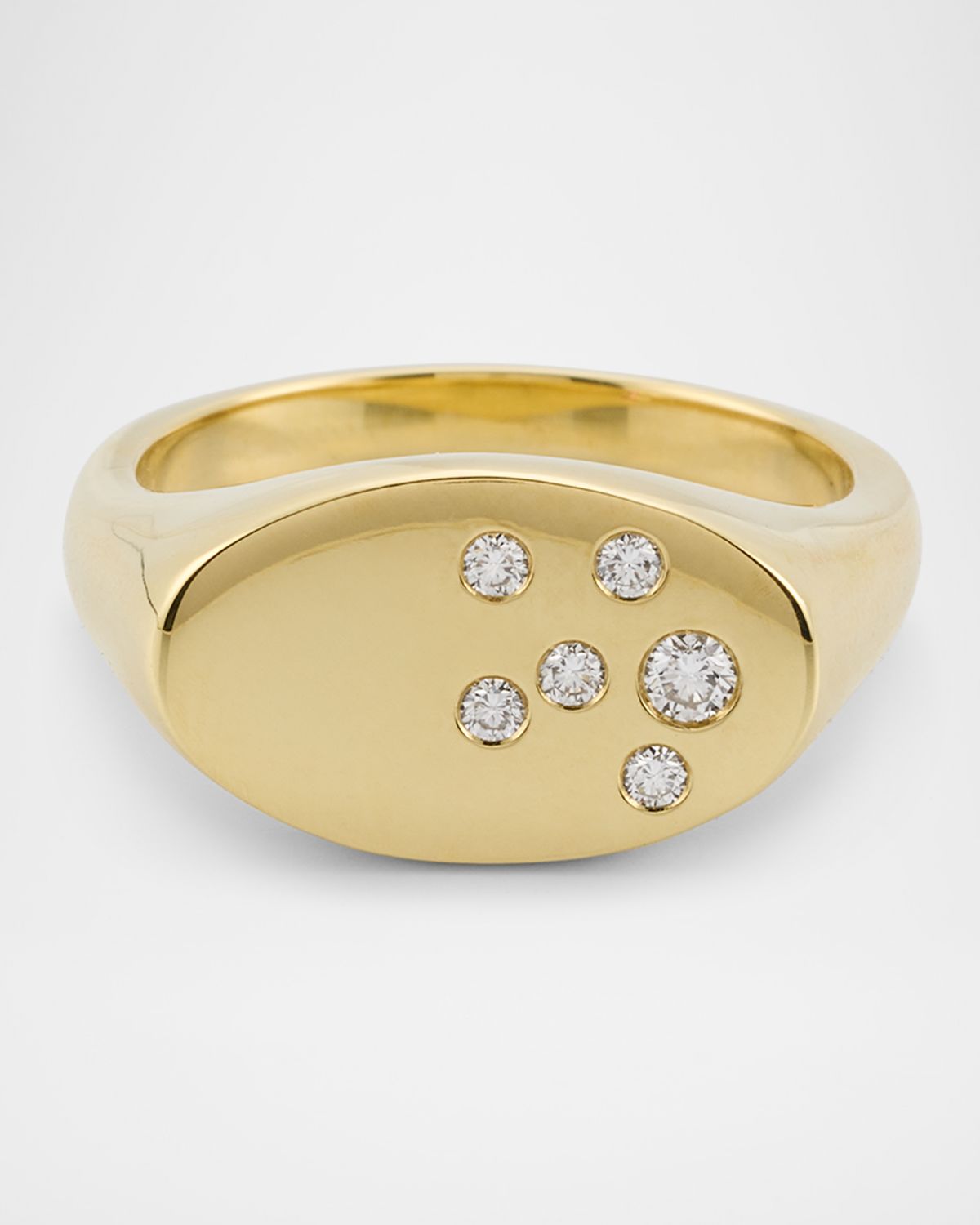 Roberto Coin 18K Yellow Gold Diamond Signet Ring