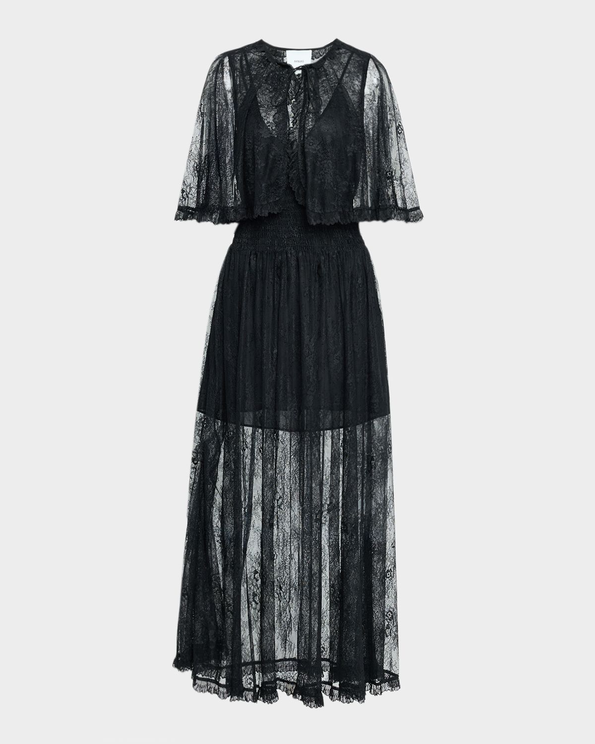 AKNVAS Tissy Lace Cape Gown
