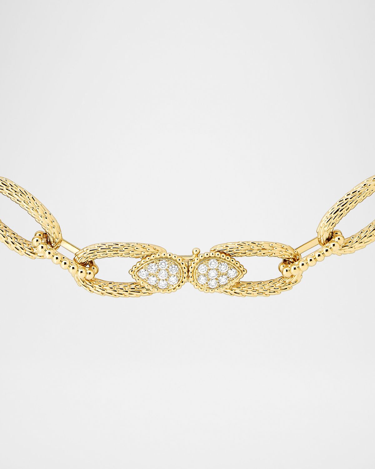 Boucheron 18K Yellow Gold Serpent Boheme Diamond Vintage Link Necklace