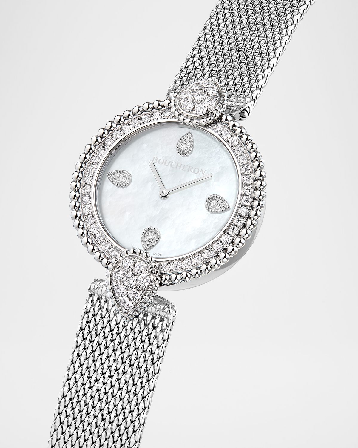 Boucheron Serpent Boheme Bracelet Watch with Diamonds and Mother of Pearl Dial