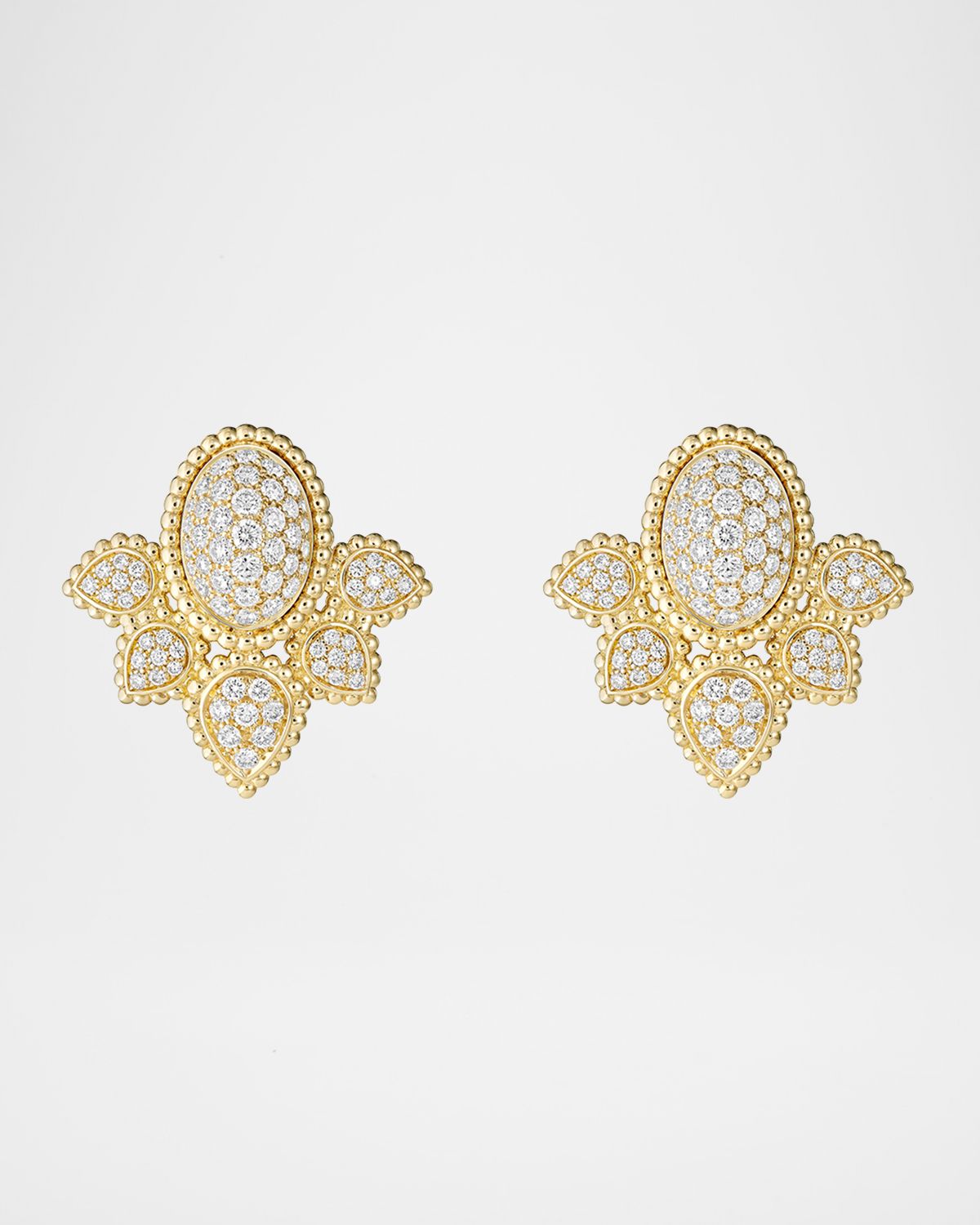 Boucheron Serpent Boheme Vintage 18K Yellow Gold Diamond Stud Earrings