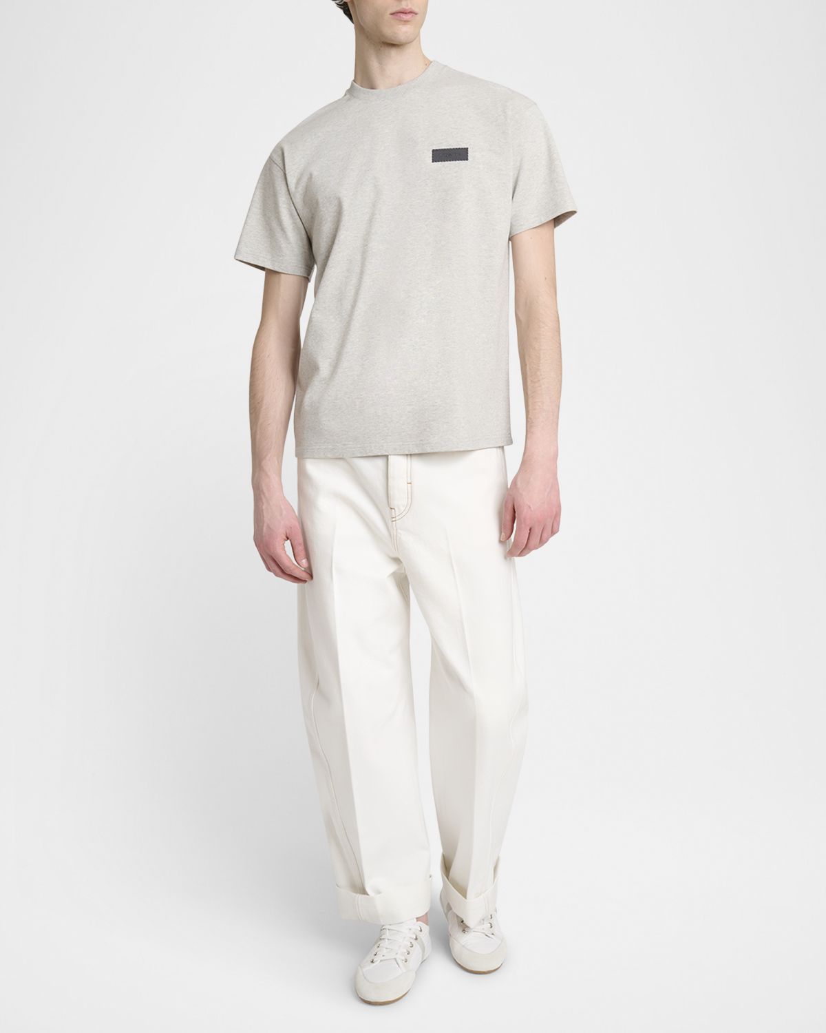 Givenchy Men 's Embroidered Logo Patch Crewneck T-Shirt