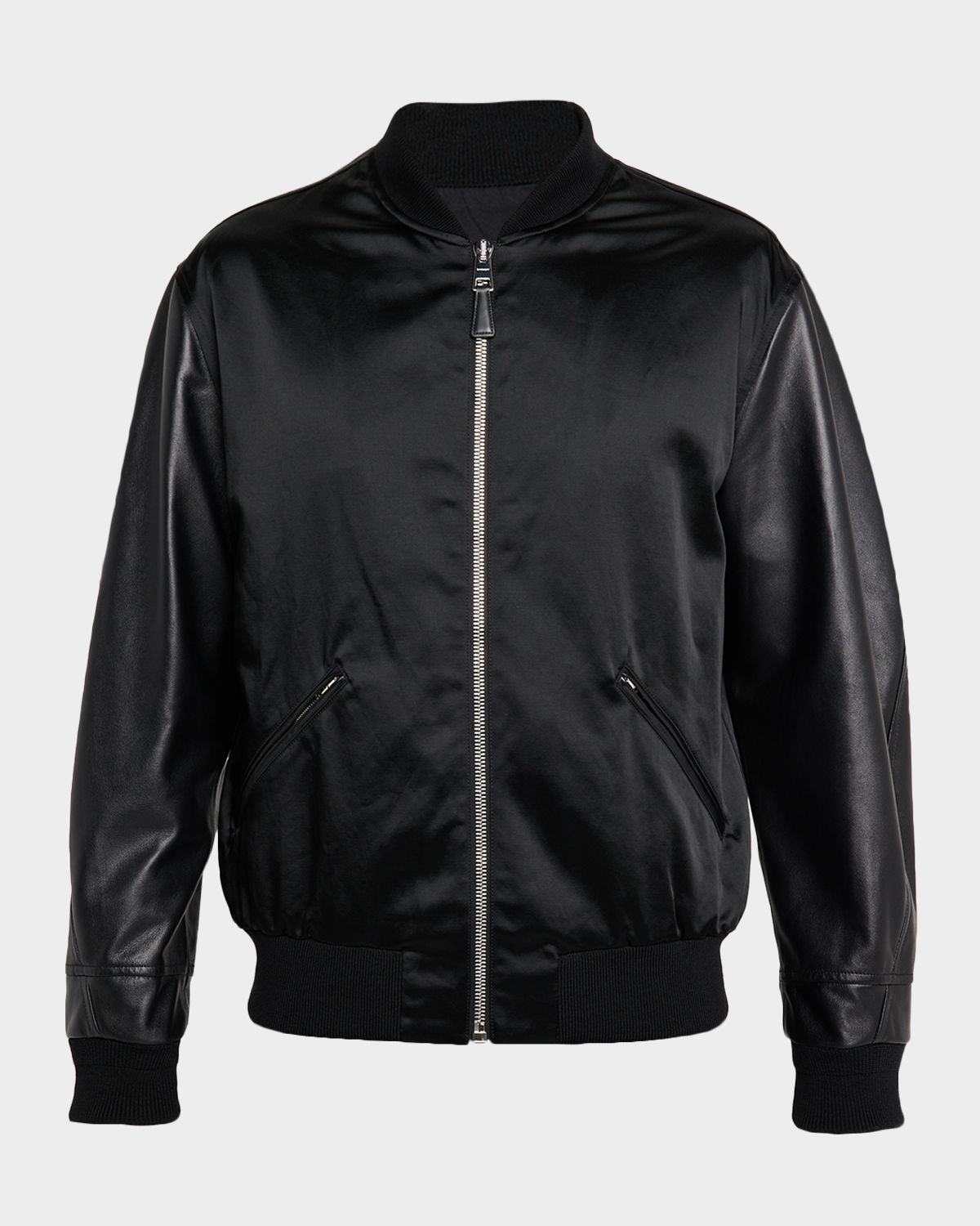 Givenchy Men 's Mix Material Back-Logo Varsity Jacket