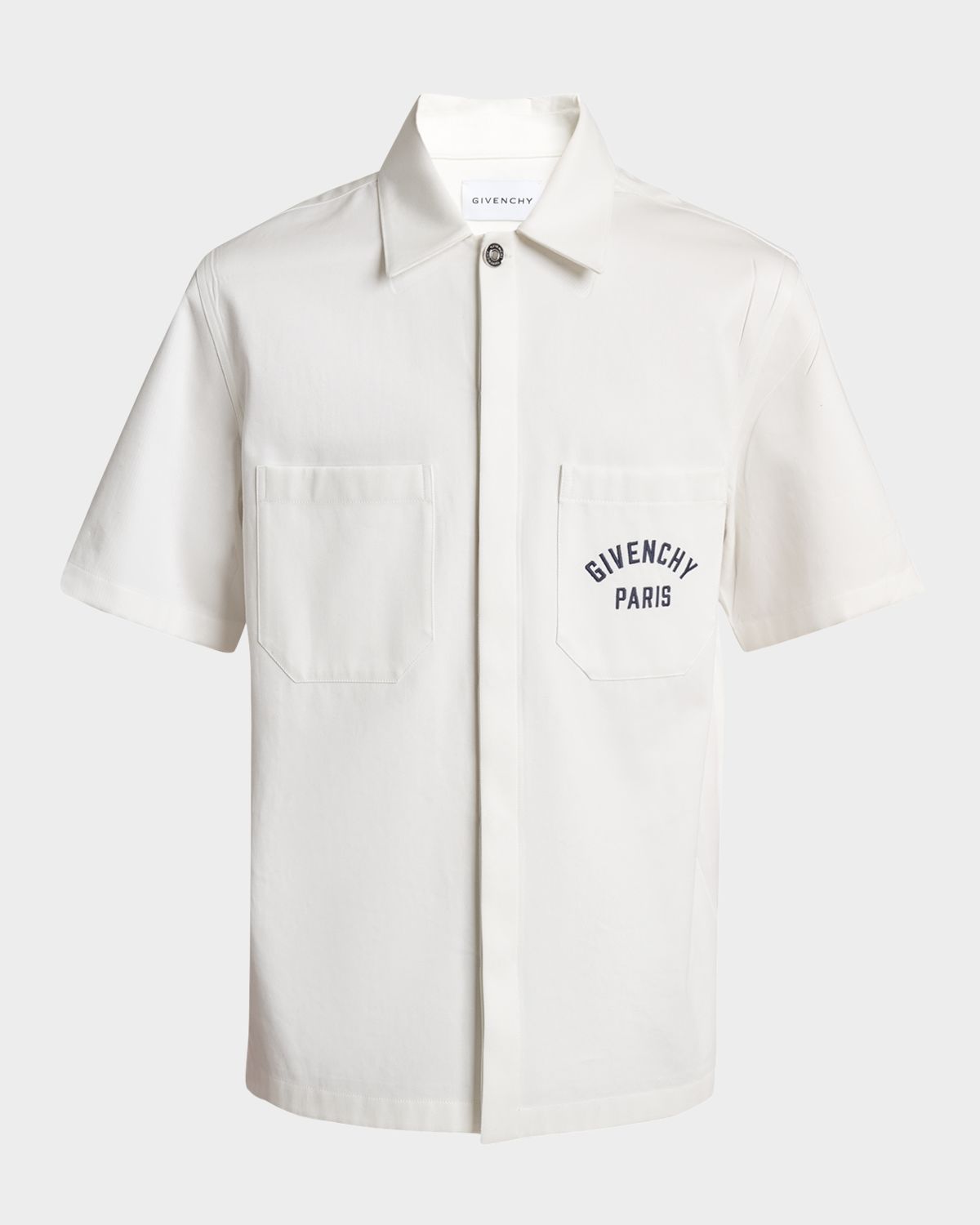 Givenchy Men 's Twill Embroidered Pocket Shirt