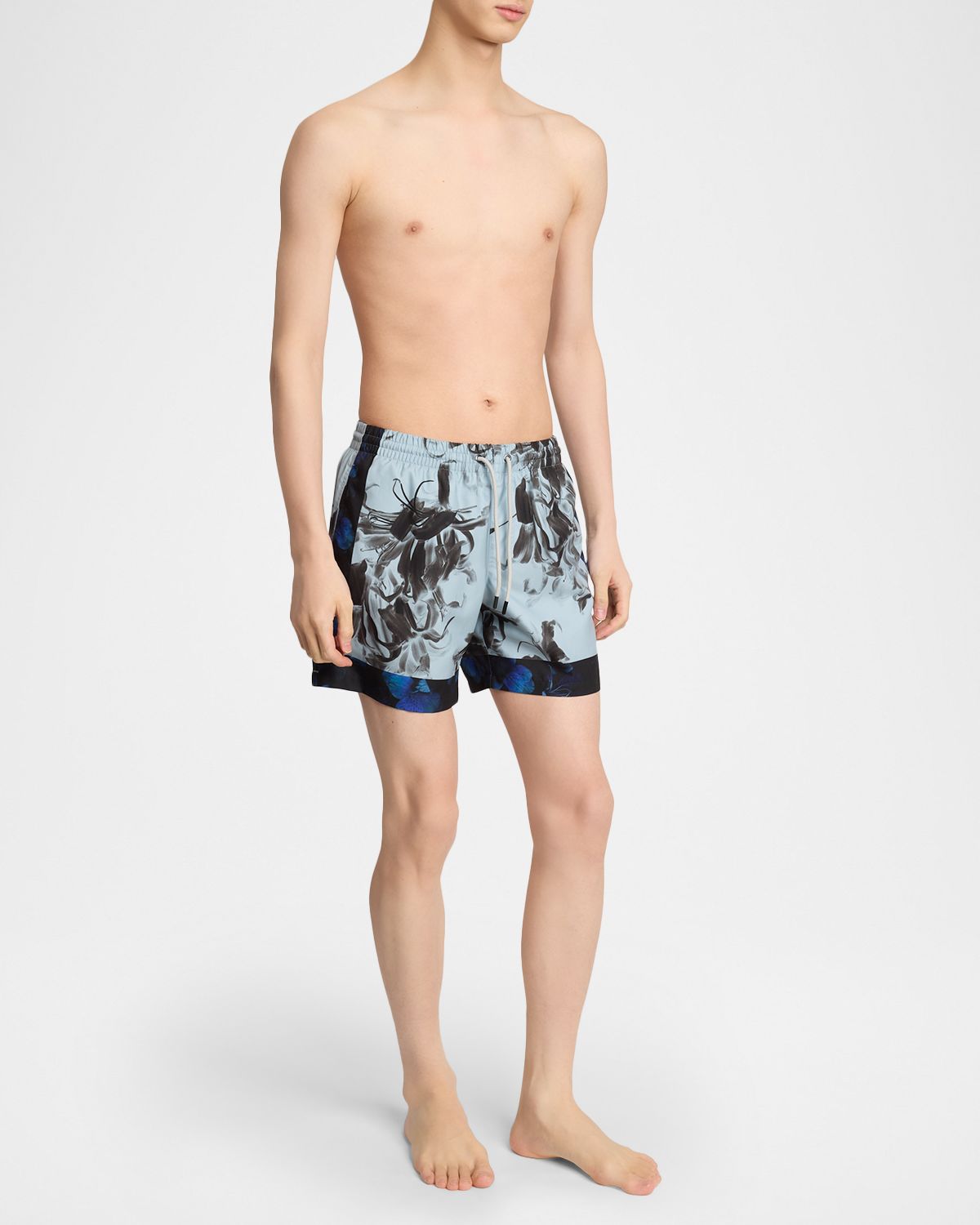 Dries Van Noten Men 's Phibbs Floral Nylon Swim Shorts