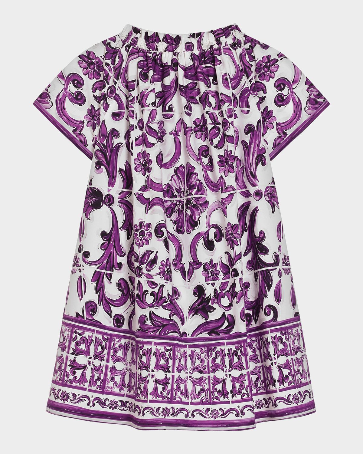 Dolce & Gabbana Girl 's Maiolica Printed Dress, Size 8-14