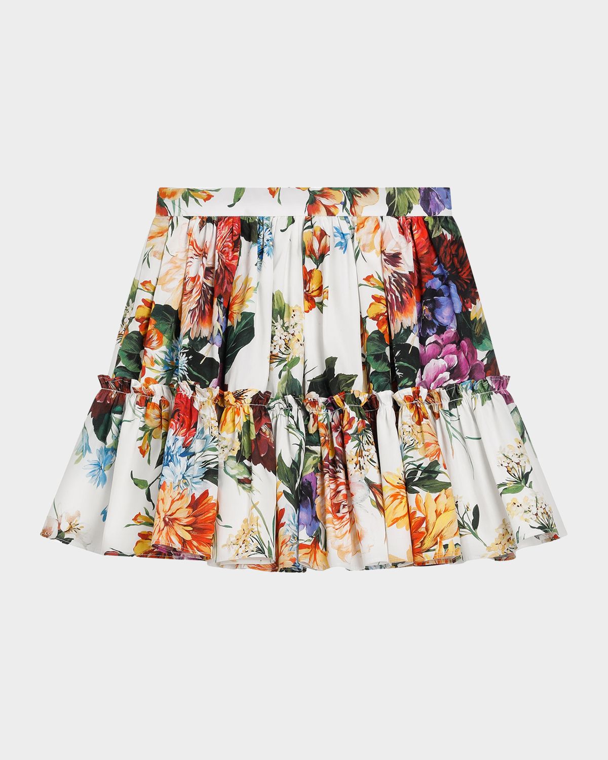 Dolce & Gabbana Girl 's Multicolor Floral-Print A-Line Skirt, Size -14