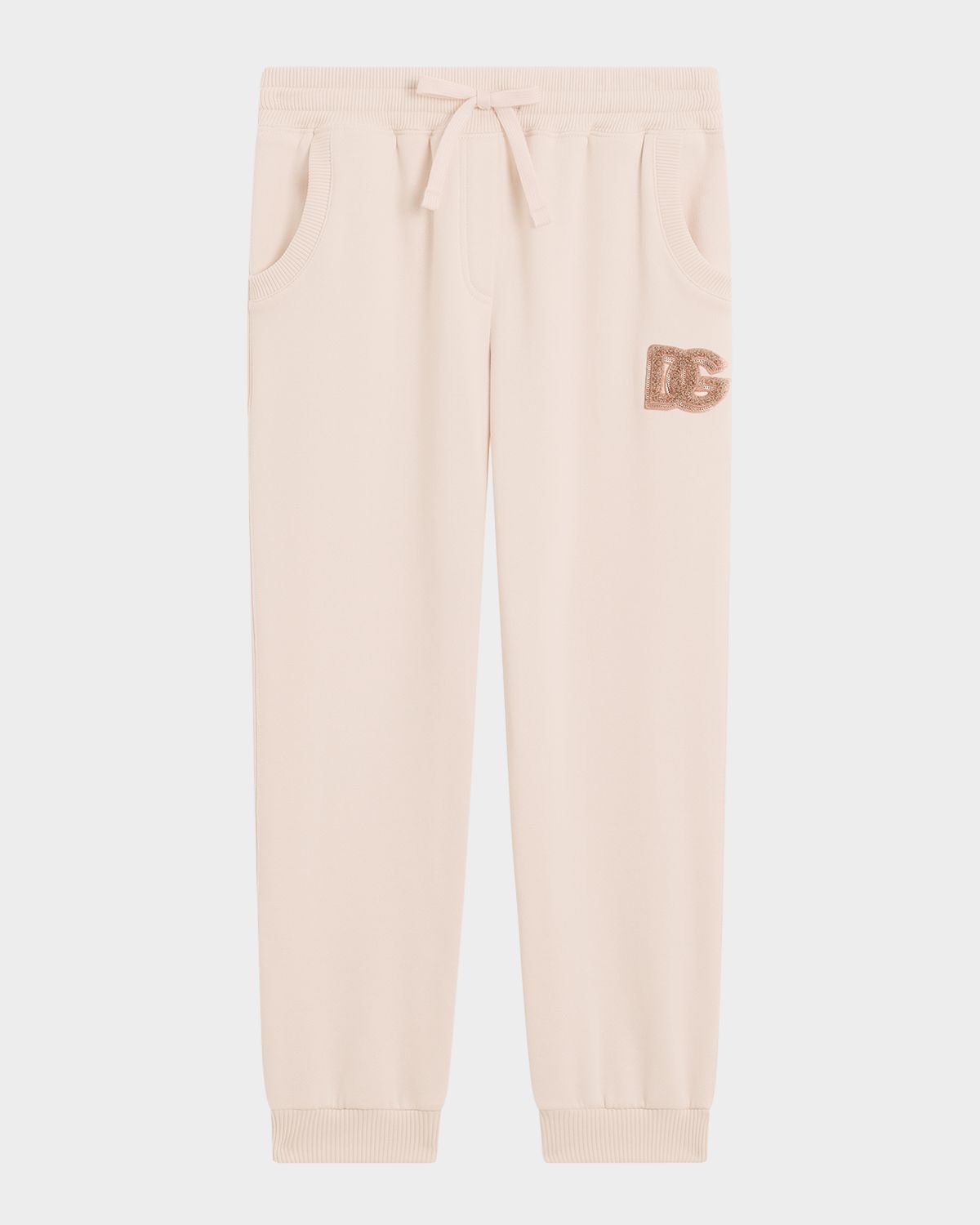 Dolce & Gabbana Girl 's DG Sequined Felpa Patch Sweatpants