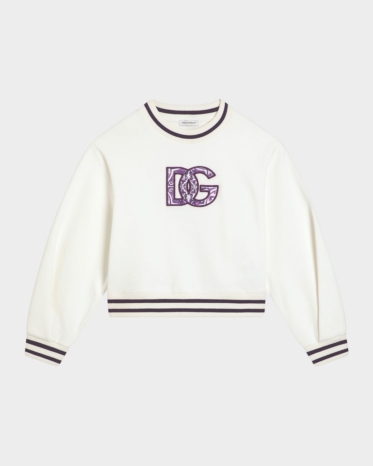 Dolce & Gabbana Girl 's Logo-Print Maiolica Sweatshirt, Size -14