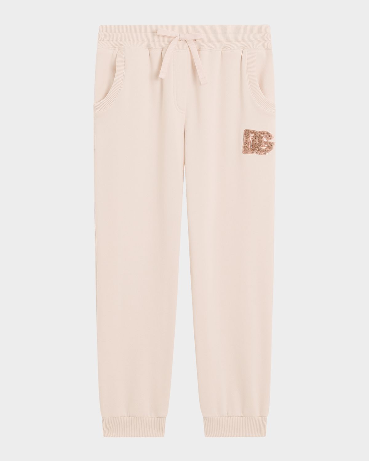 Dolce & Gabbana Girl 's DG Sequin Felpa Patch Cotton Sweatpants