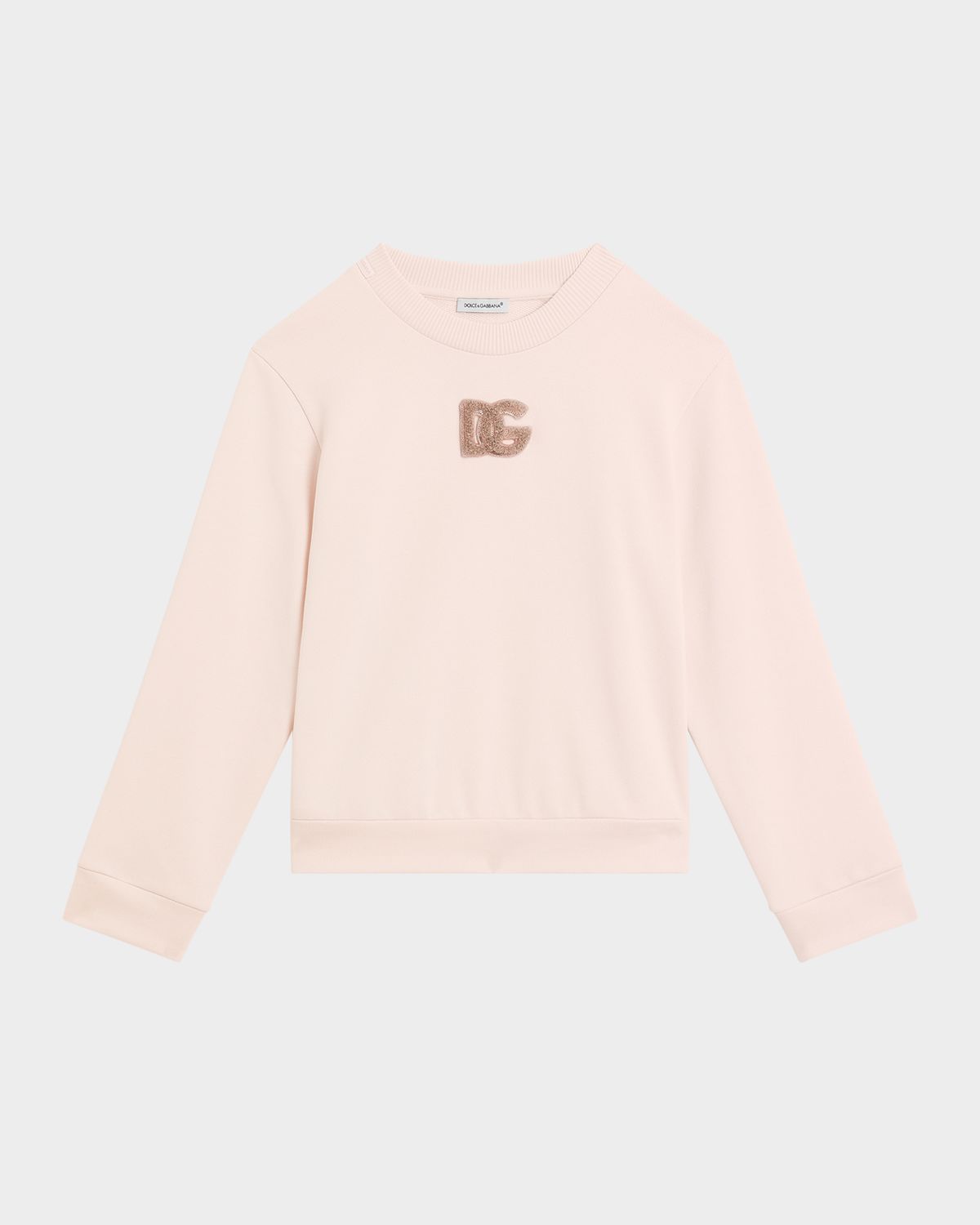 Dolce & Gabbana Girl 's Logo Sequined Felpa Patch Sweatshirt, Size -6